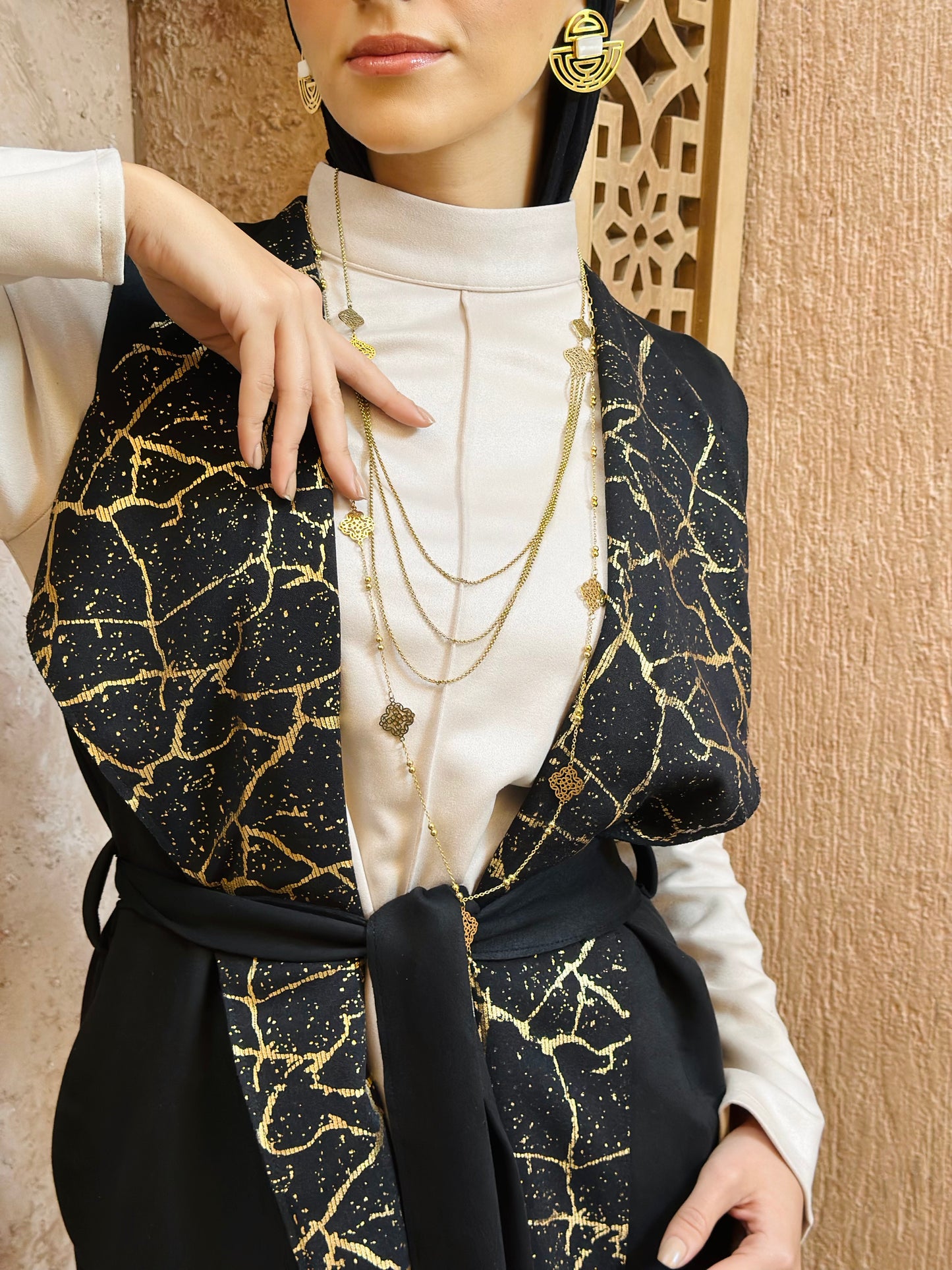 Suede Vest - Black*Gold