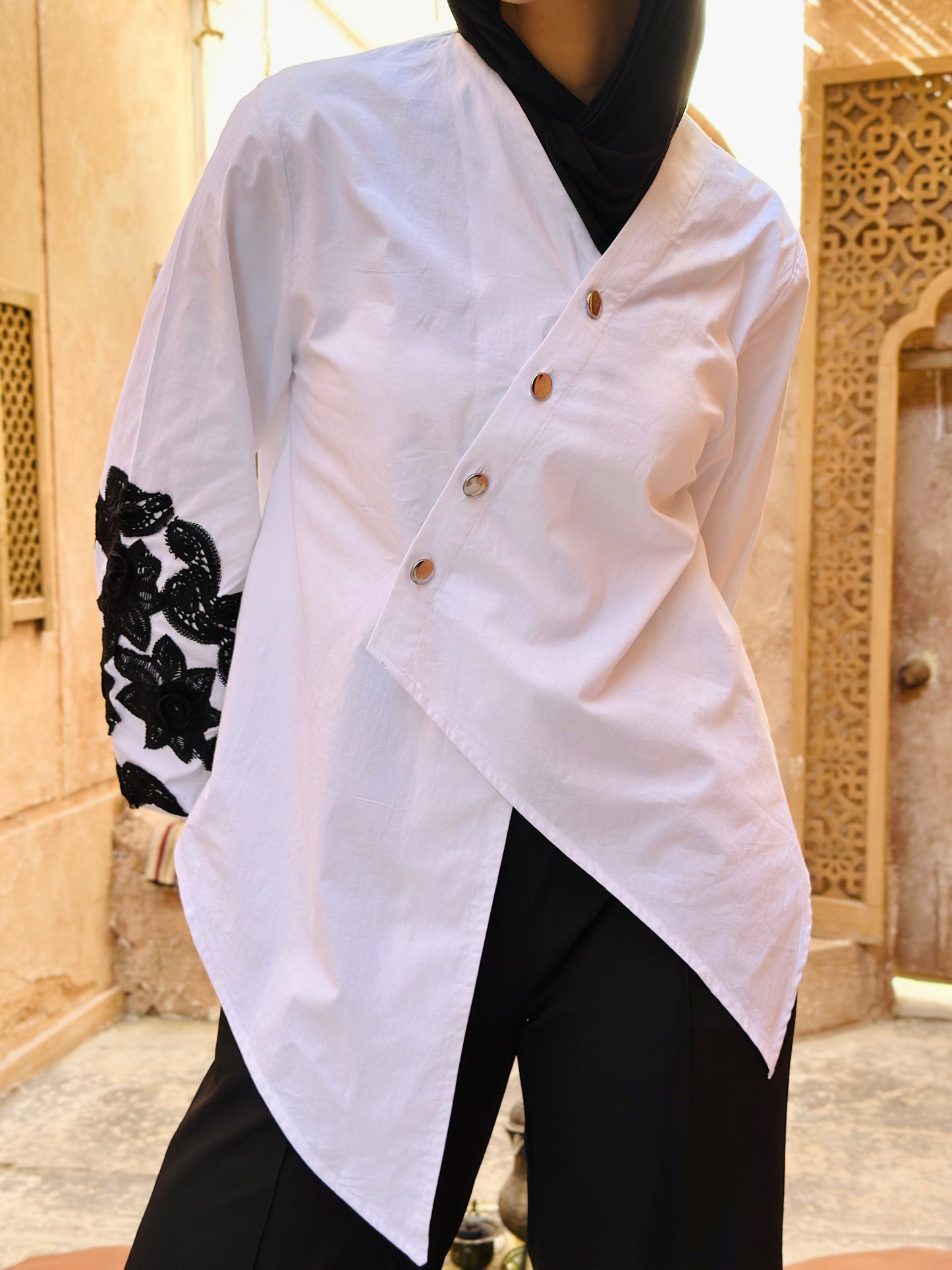 Wrap Embroidered Chemise - off White