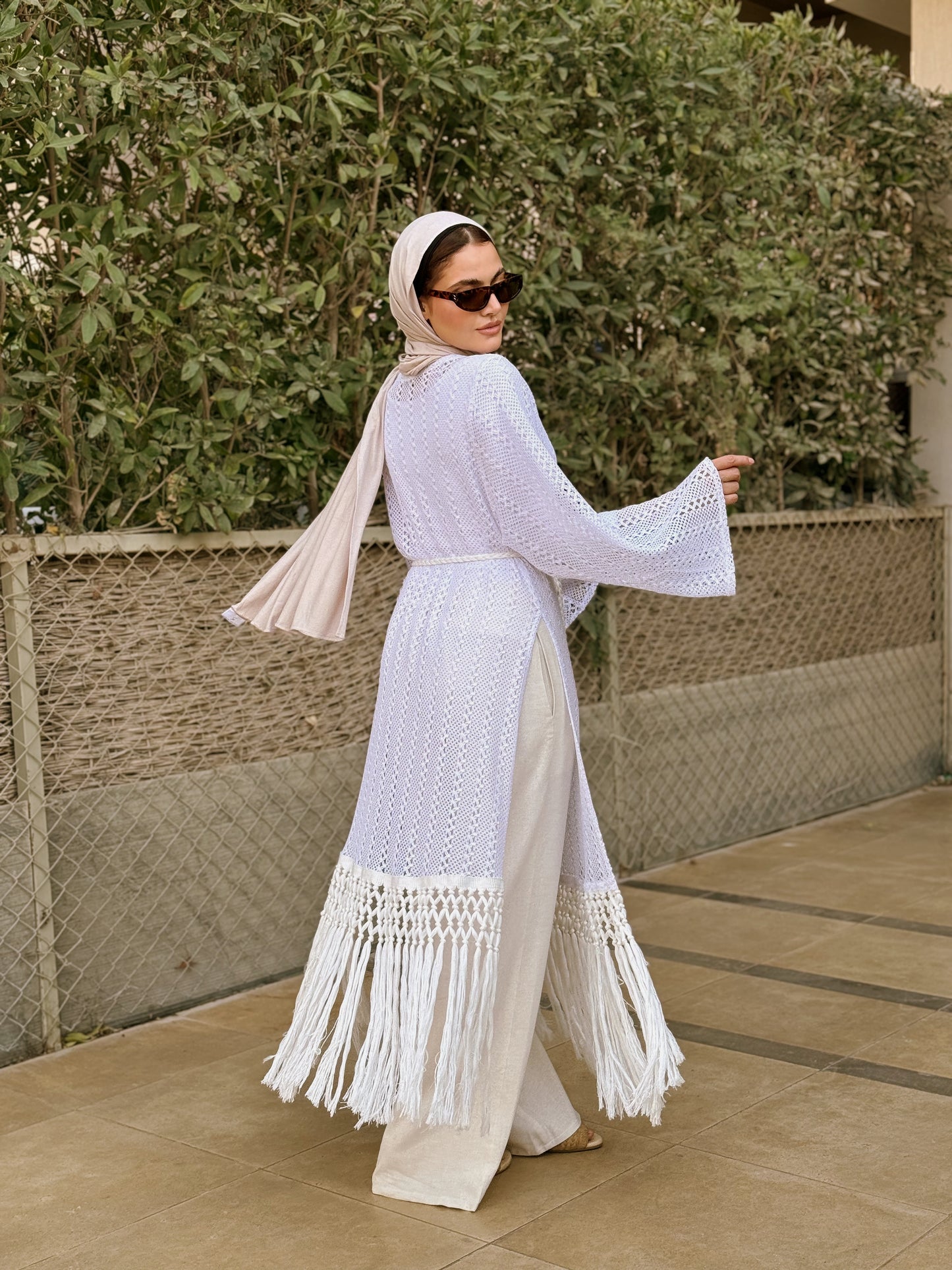Fringes Dress - White