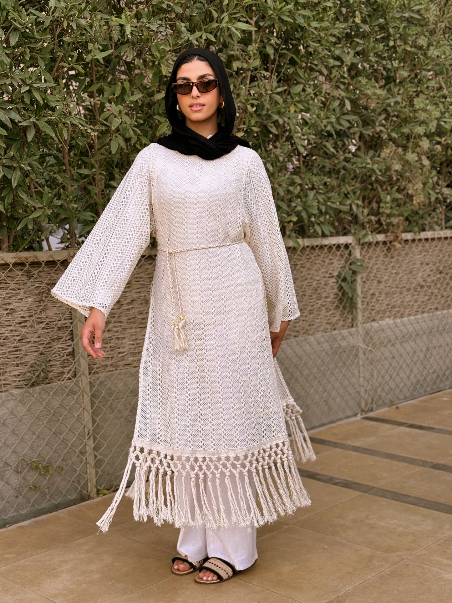Fringes Dress - Beige