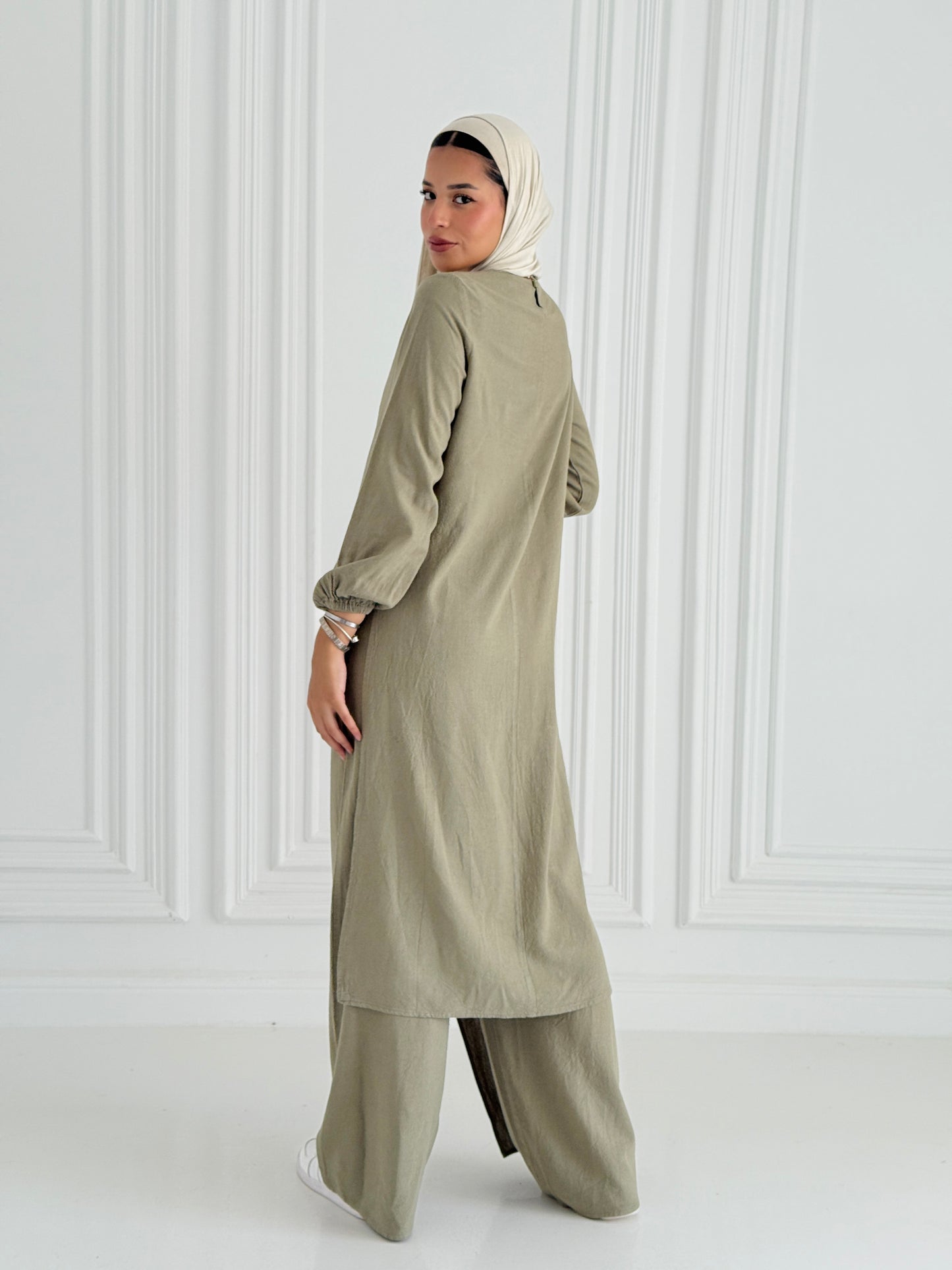 Linen Wrap Set - Olive