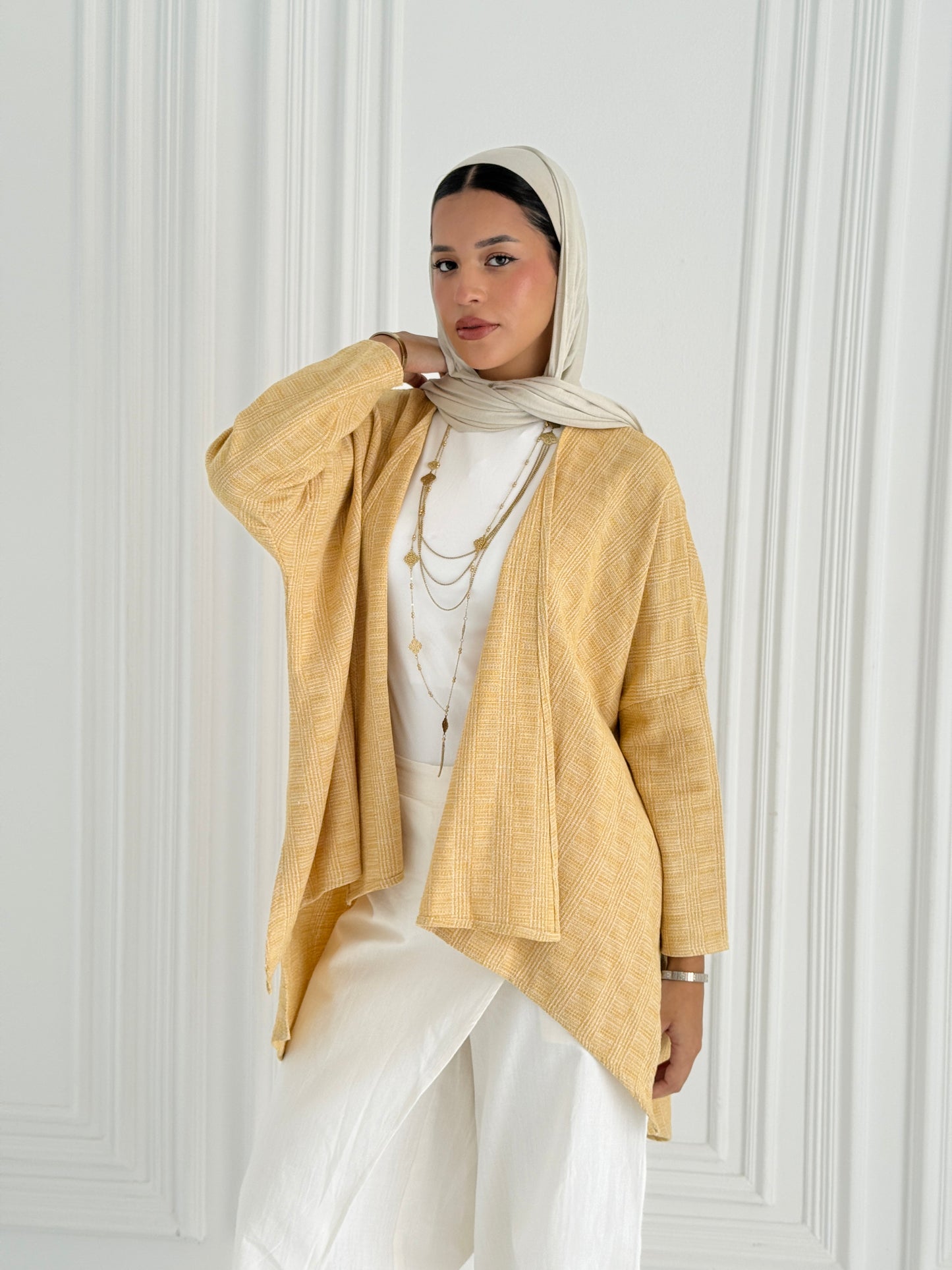 Asymmetrical Cardigan - Yellow