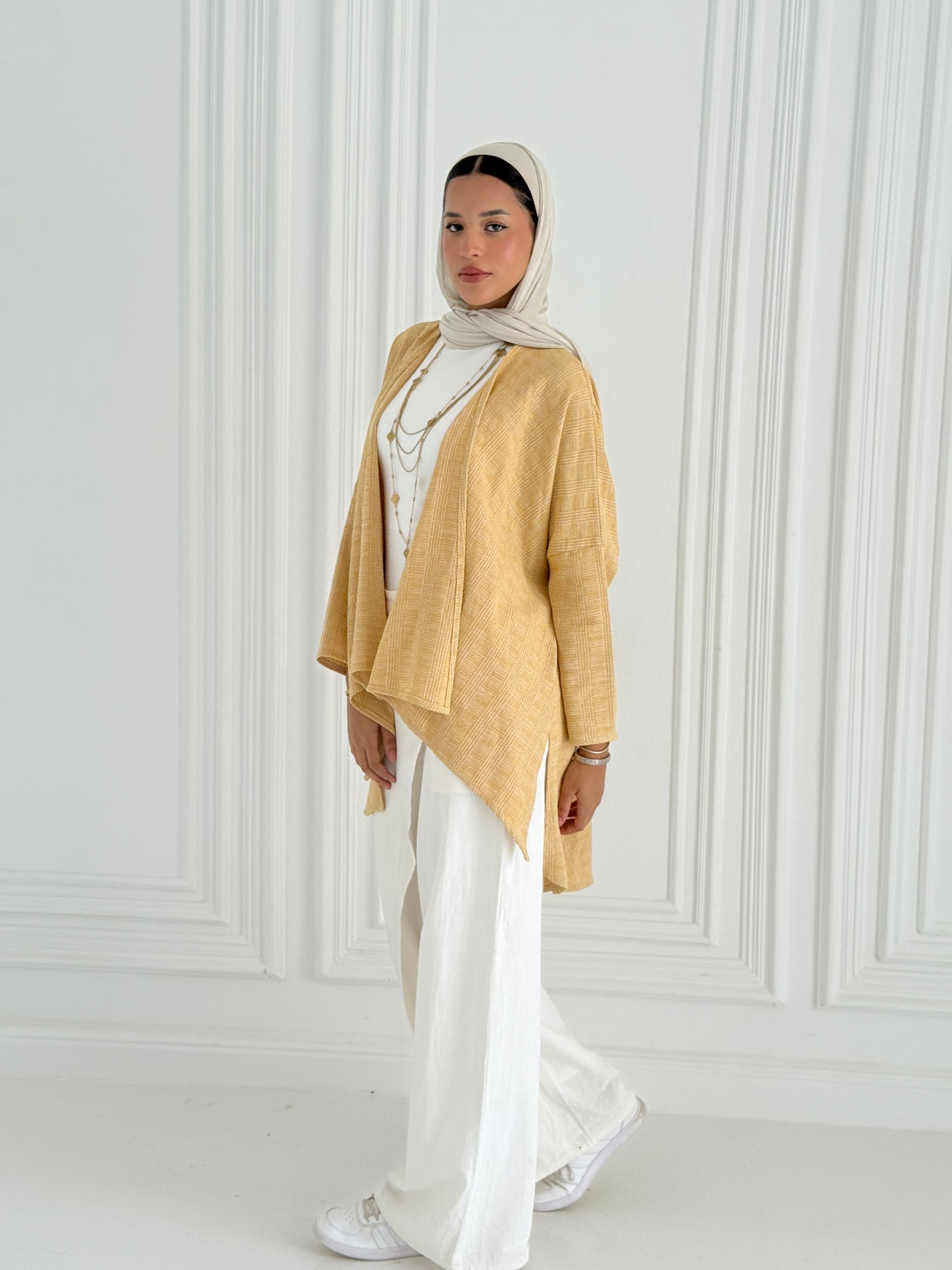 Asymmetrical Cardigan - Yellow
