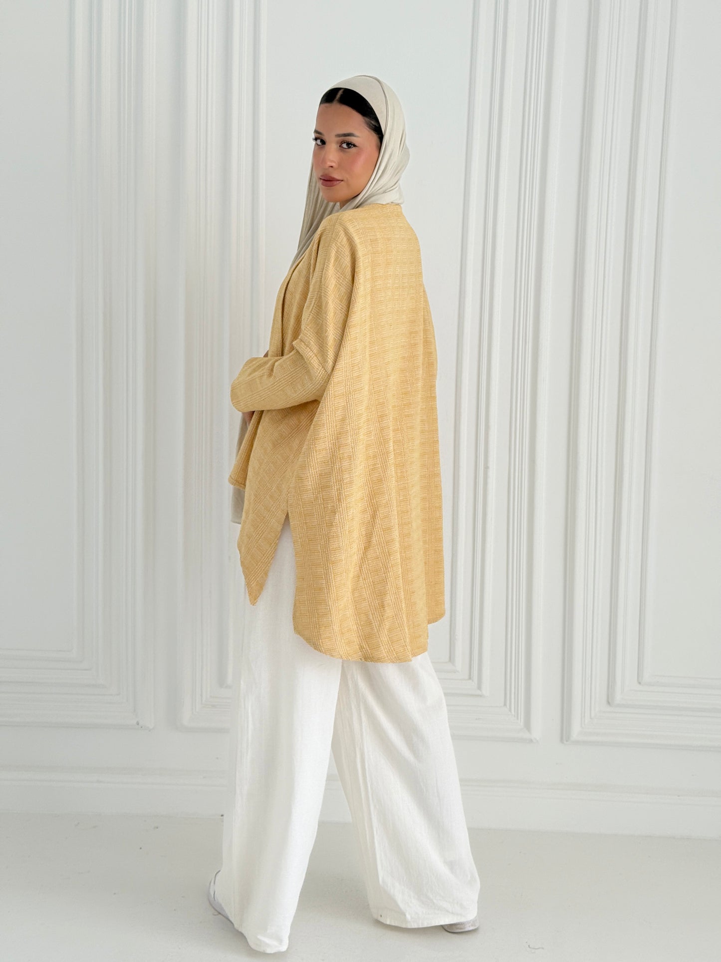 Asymmetrical Cardigan - Yellow