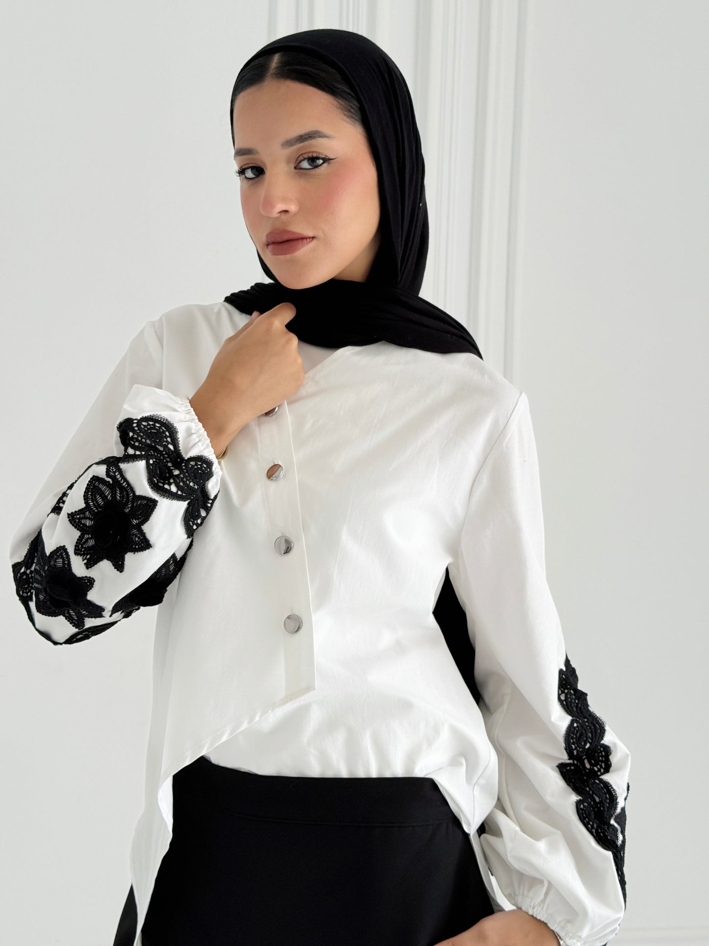 Wrap Embroidered Chemise - off White