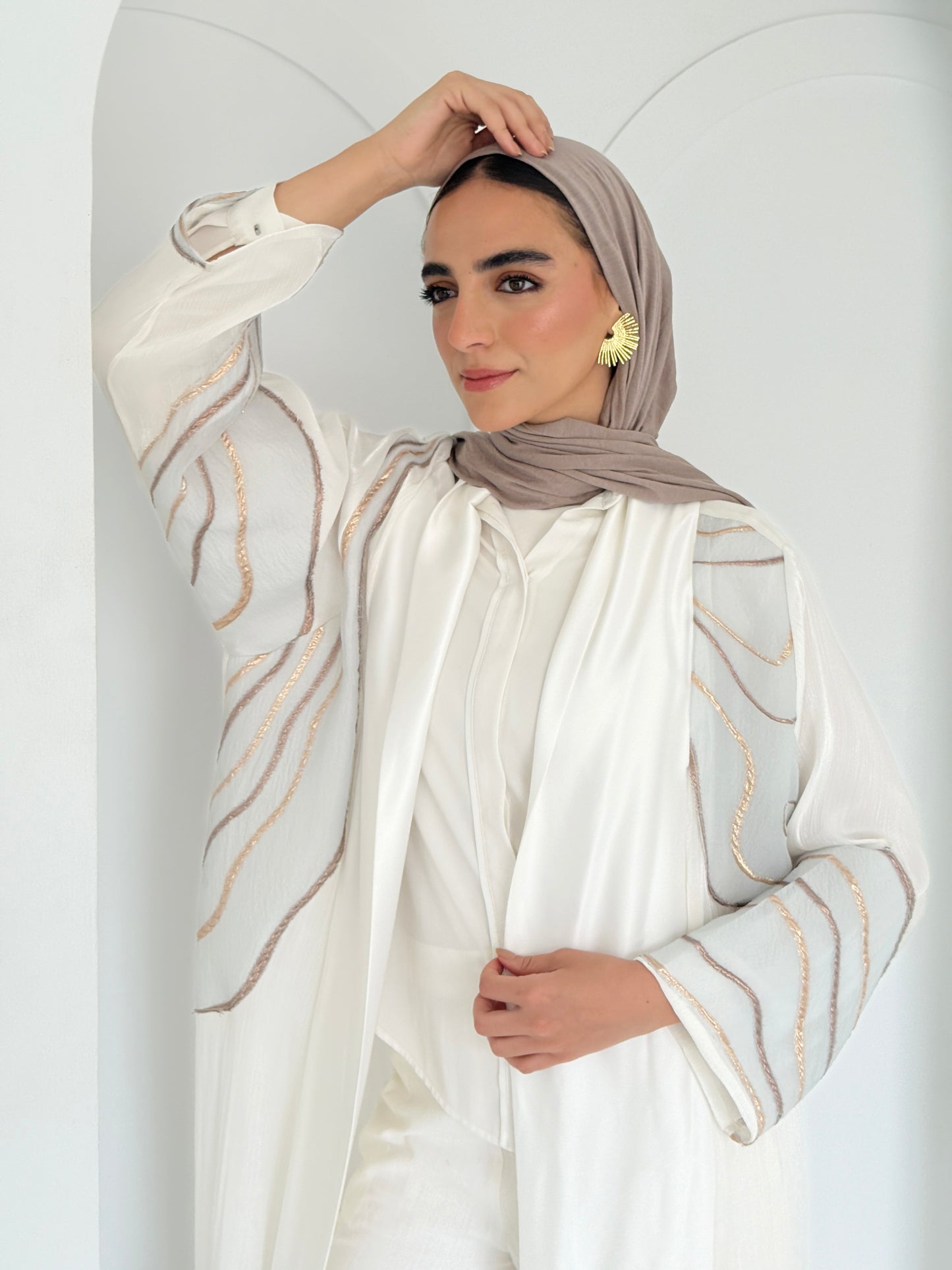 Embroidered Cardigan - White