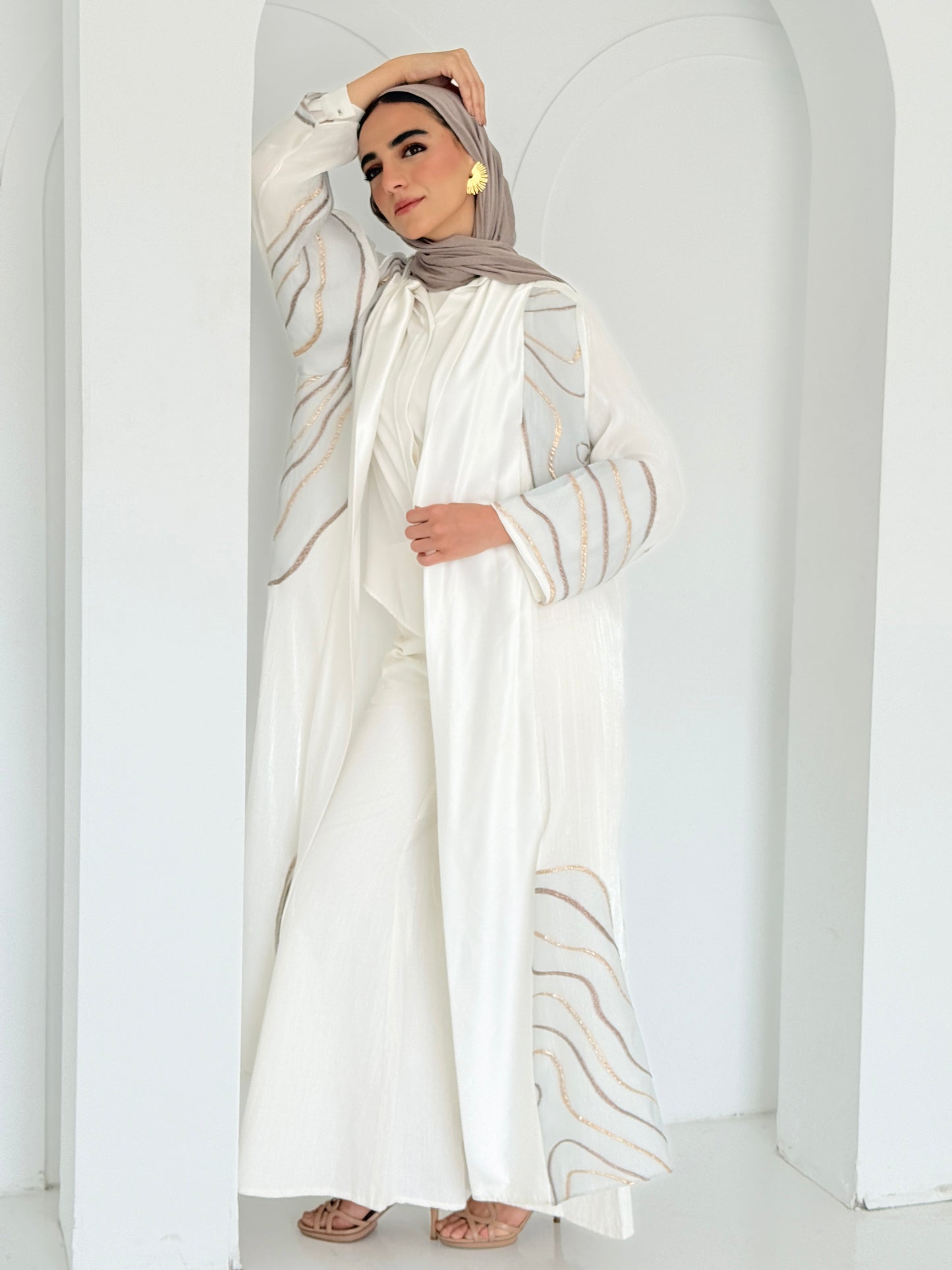 Embroidered Cardigan - White