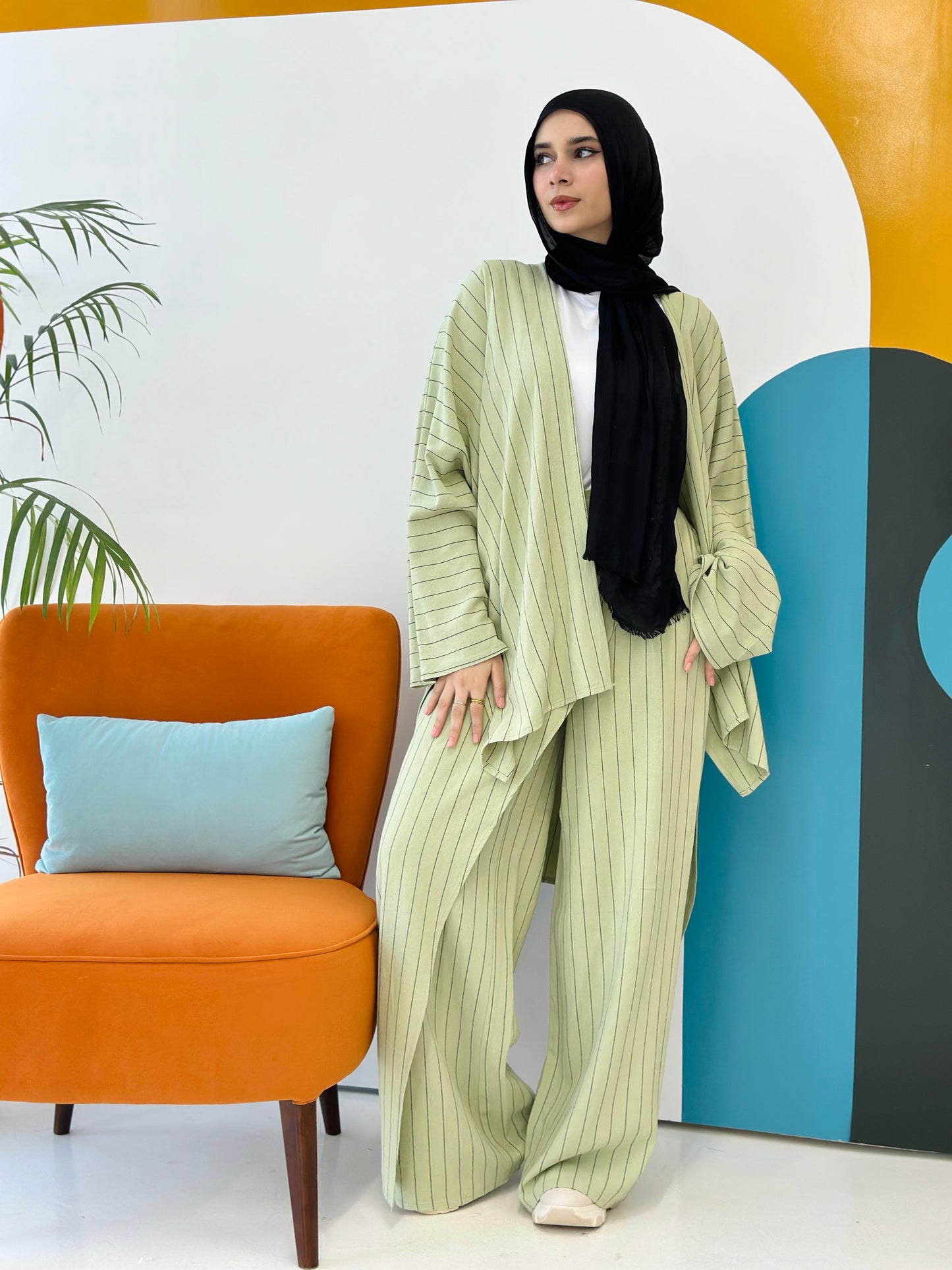 Twisted Stripped Cardigan - Mint