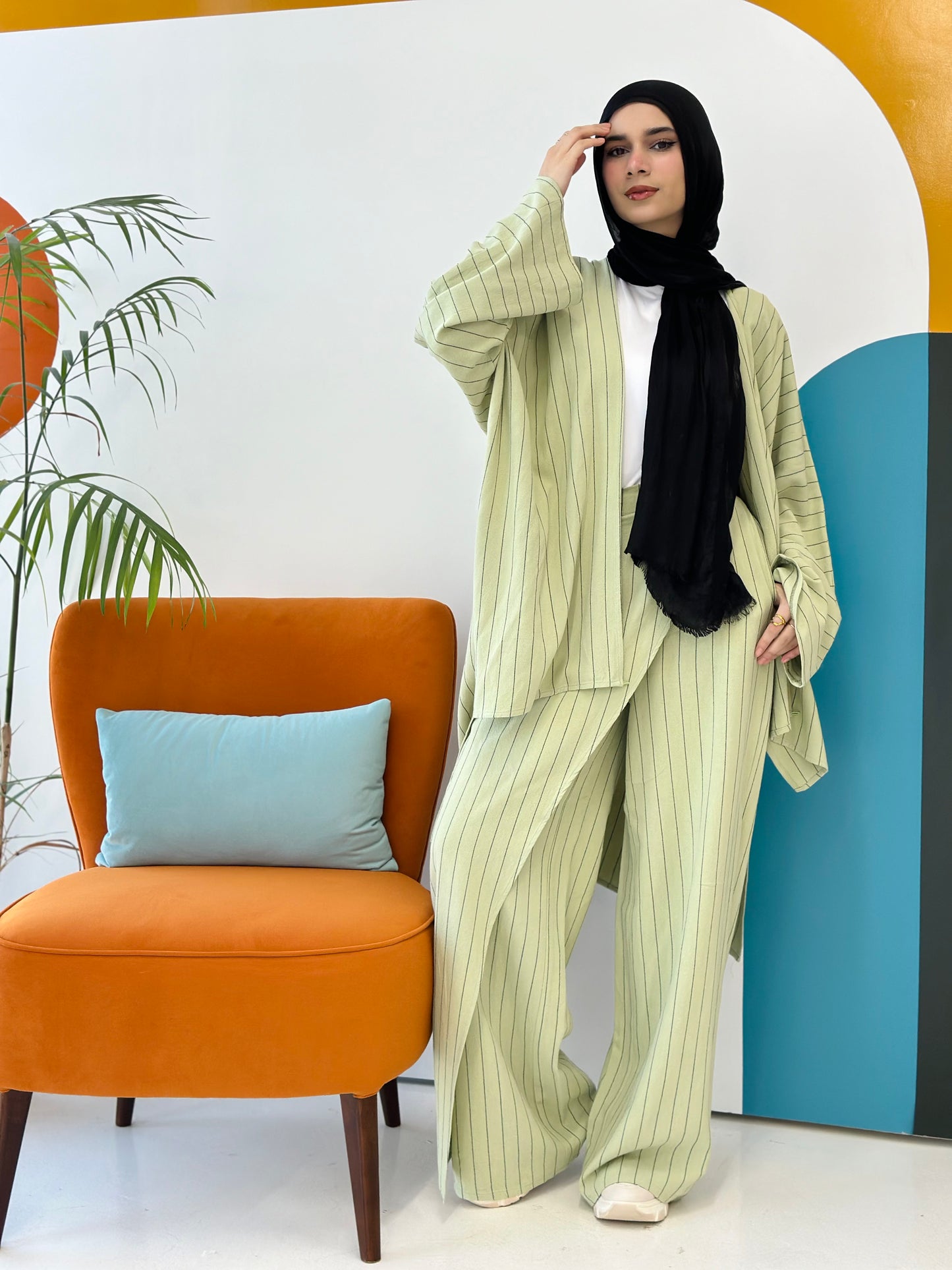 Twisted Stripped Cardigan - Mint