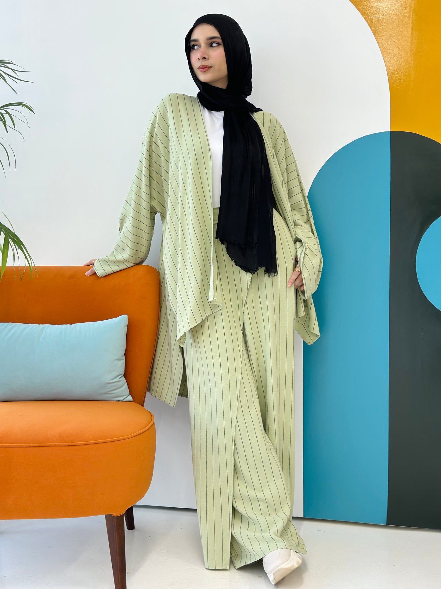 Twisted Stripped Cardigan - Mint