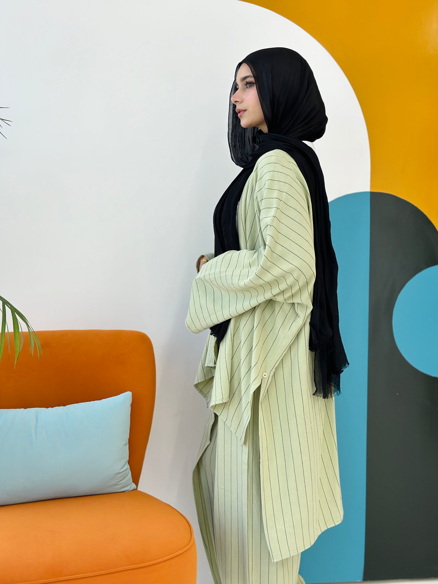 Twisted Stripped Cardigan - Mint