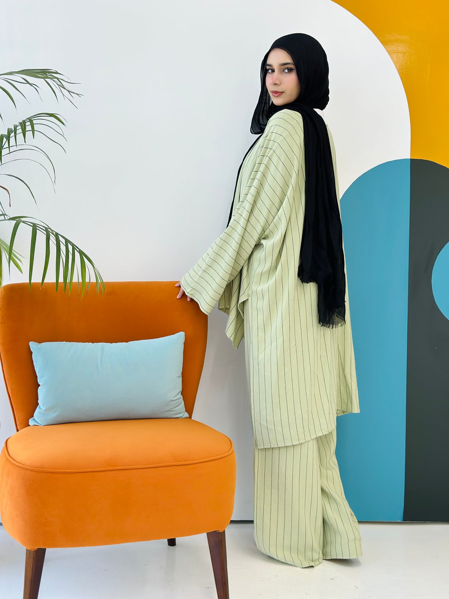 Twisted Stripped Cardigan - Mint