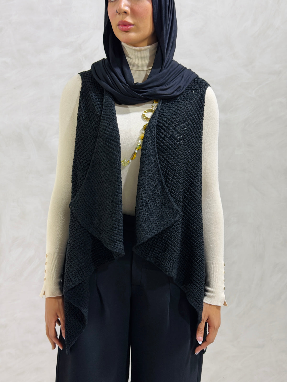 Knit Flow Vest - Black