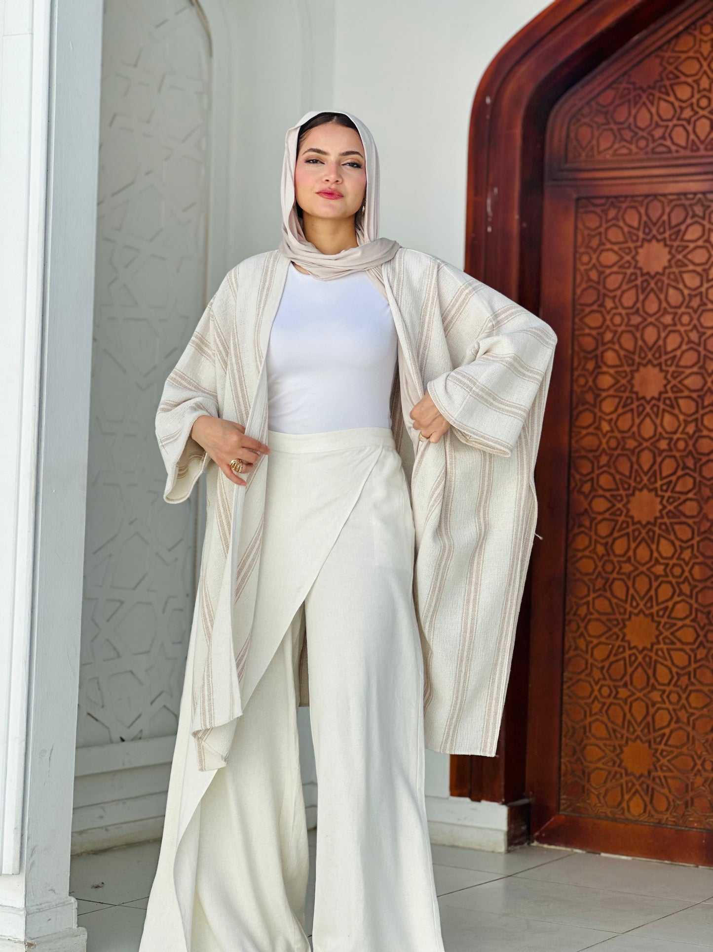 Linen Skirt Pant - Beige