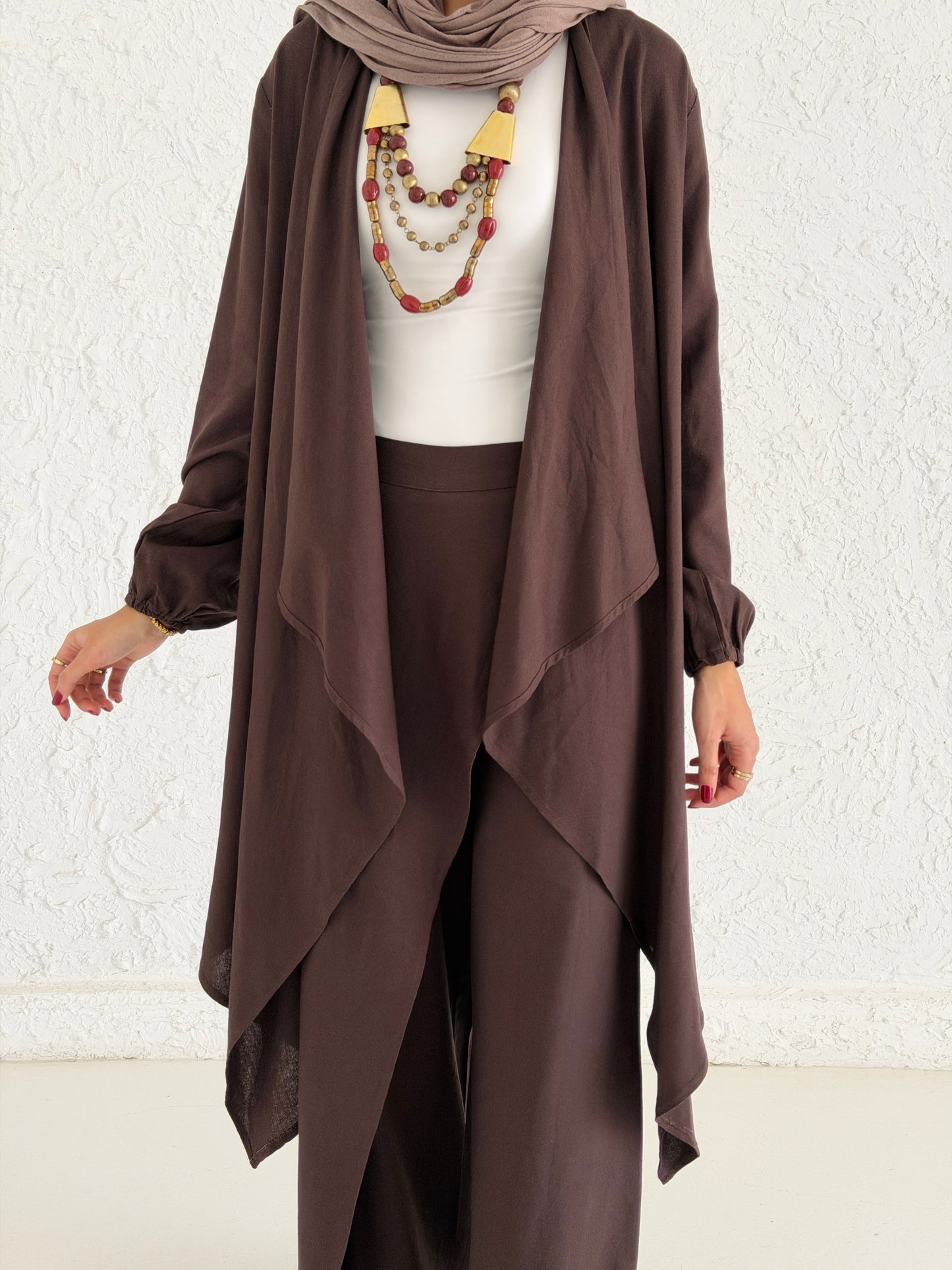 Linen Flowy Set - Brown