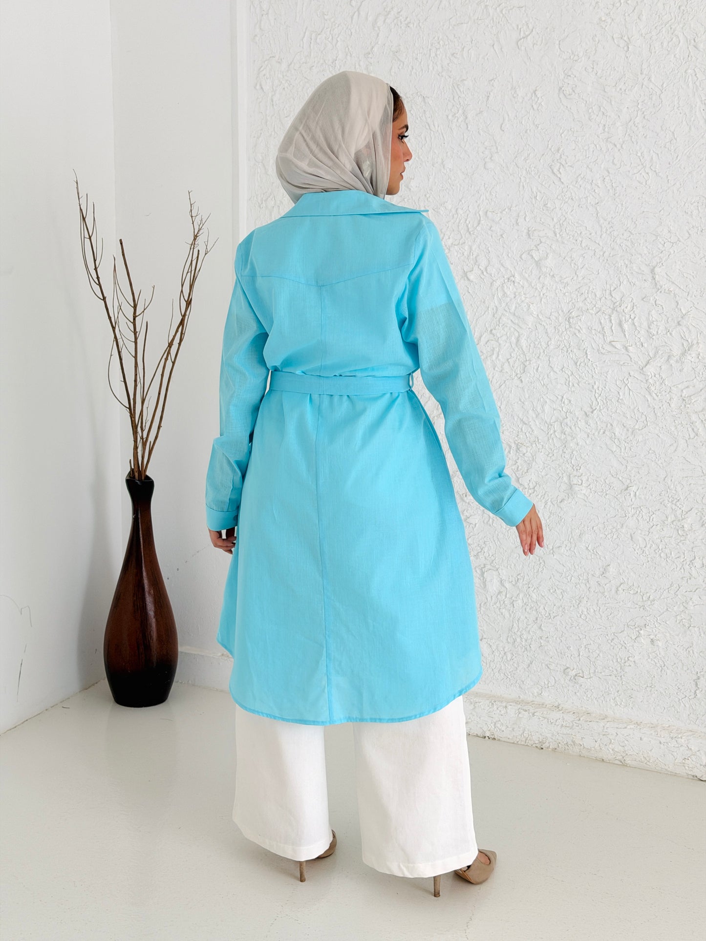 Linen Shirt - Aqua