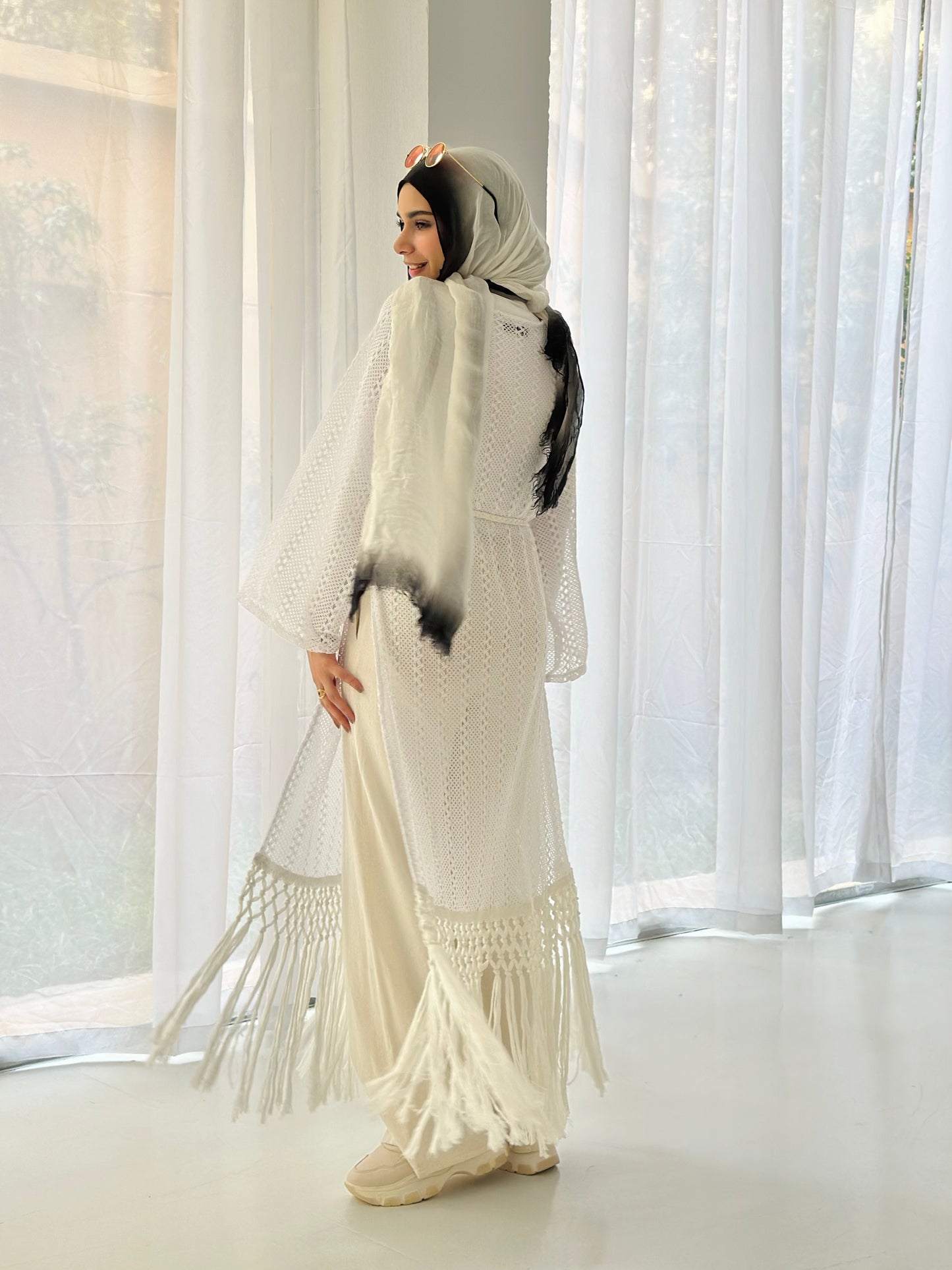 Fringes Dress - White
