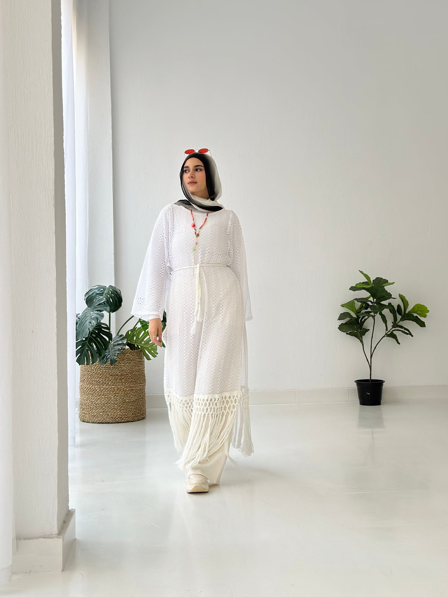 Fringes Dress - White
