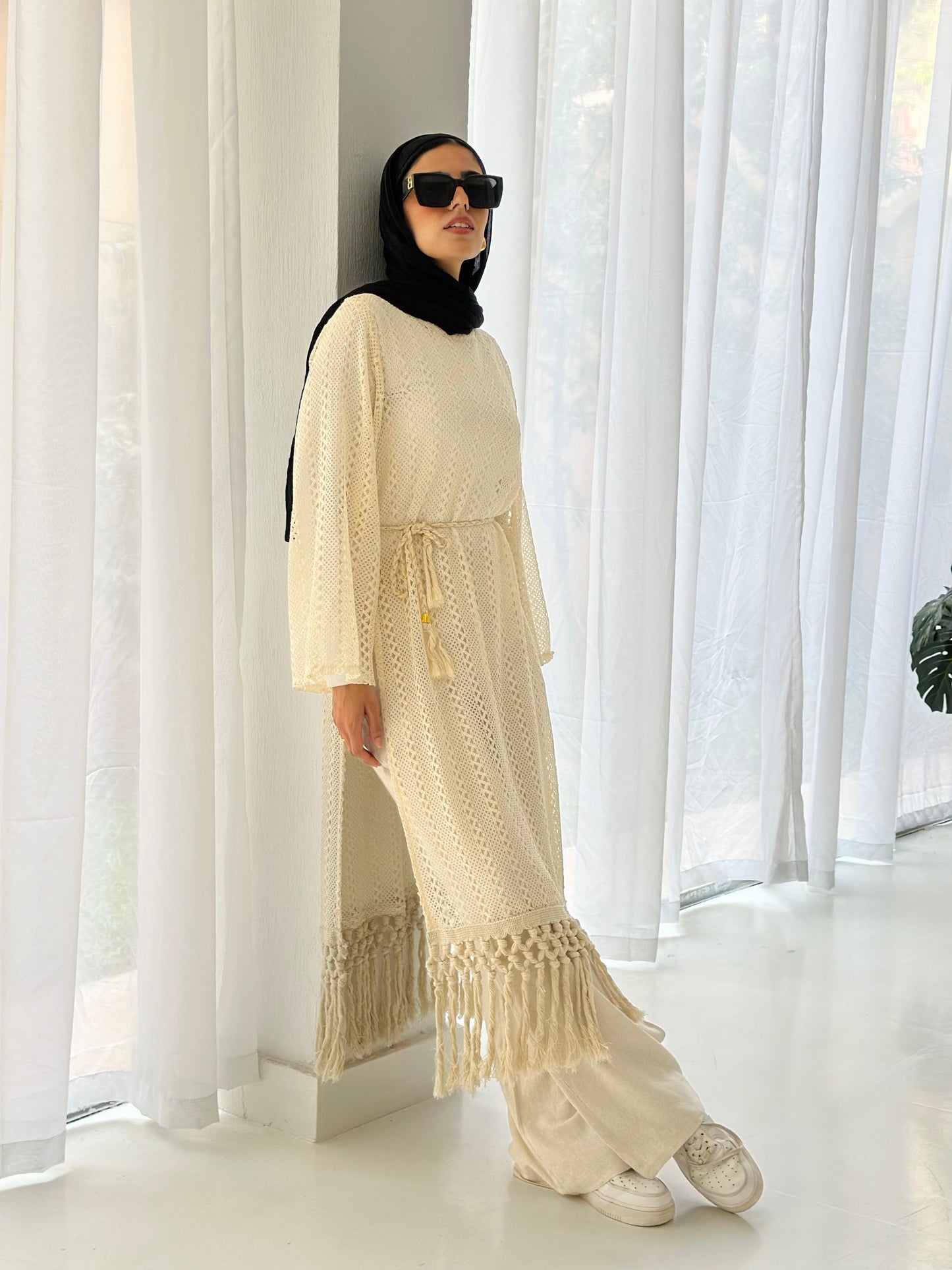 Fringes Dress - Beige