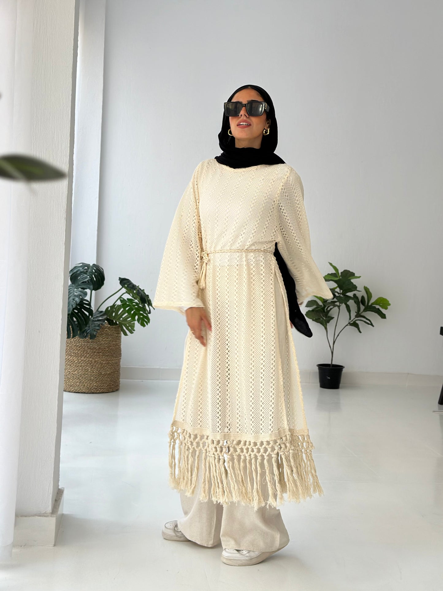 Fringes Dress - Beige