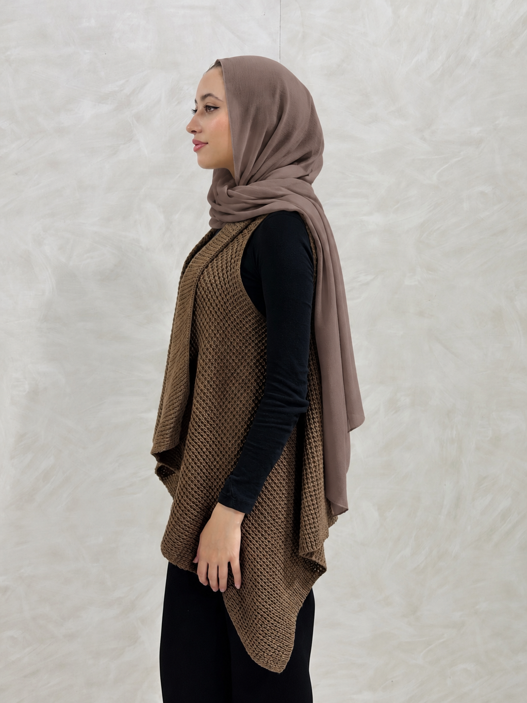 Knit Flow Vest - Brown