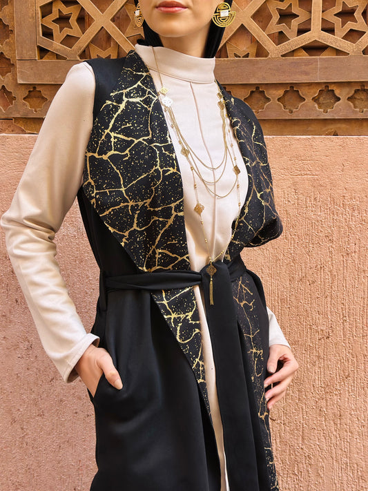 Suede Vest - Black*Gold