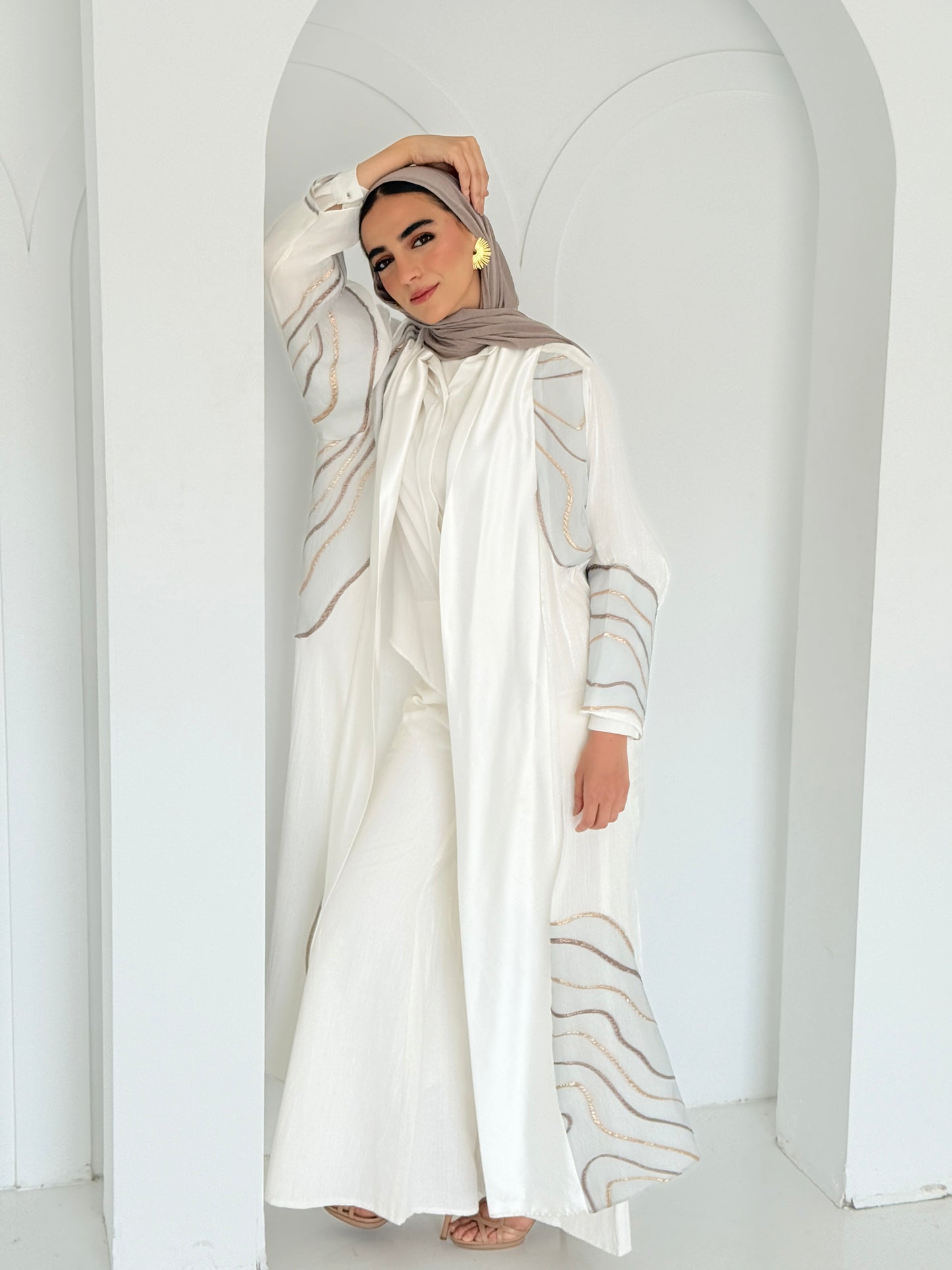 Embroidered Cardigan - White