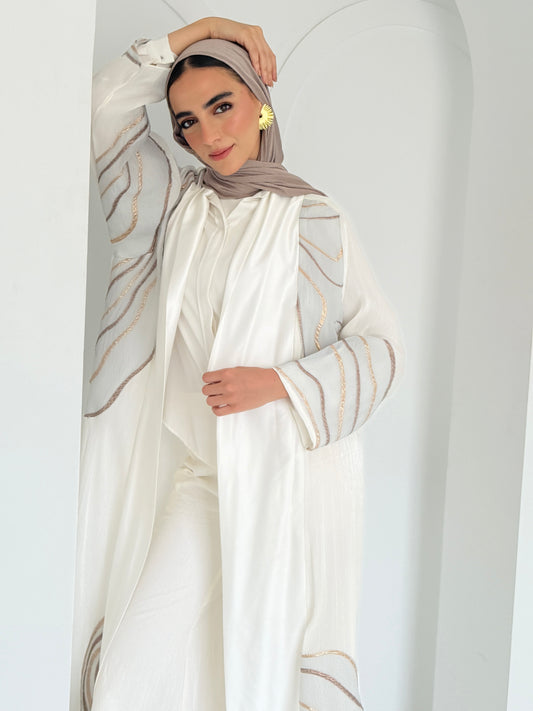 Embroidered Cardigan - White