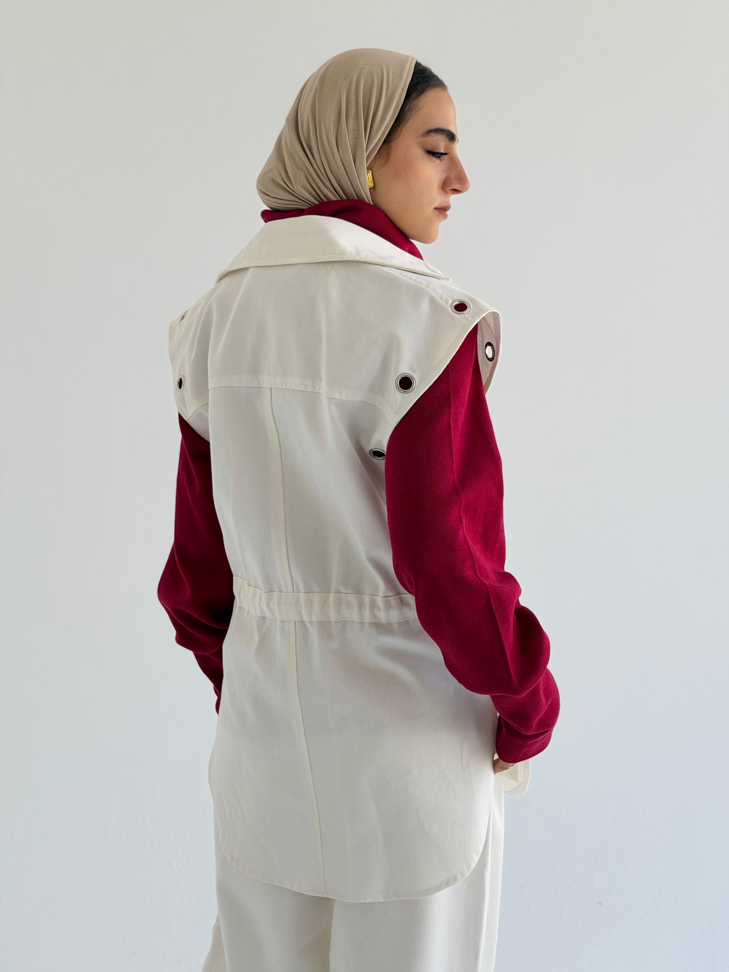 Gabardine vest - Off-white