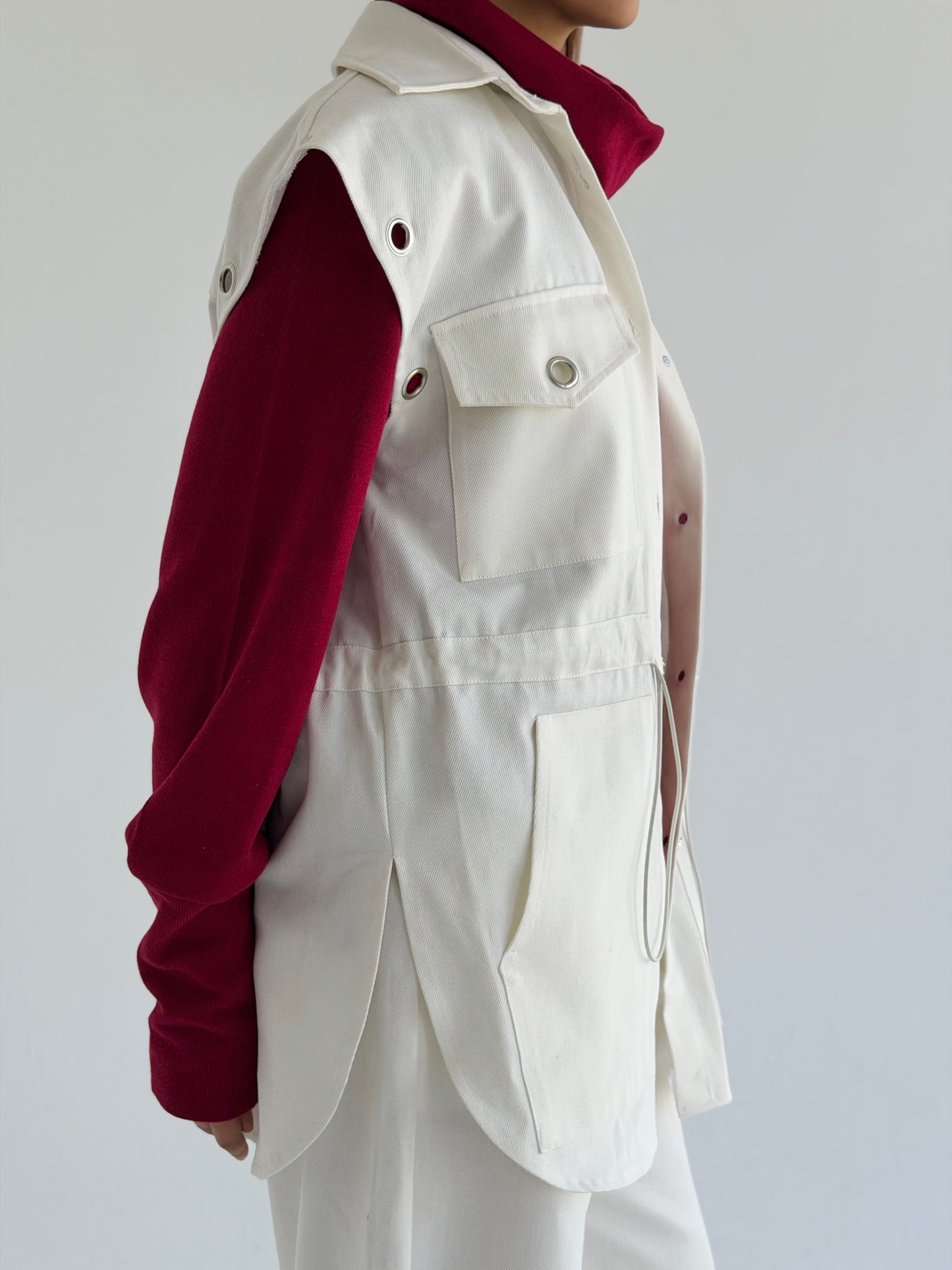 Gabardine vest - Off-white