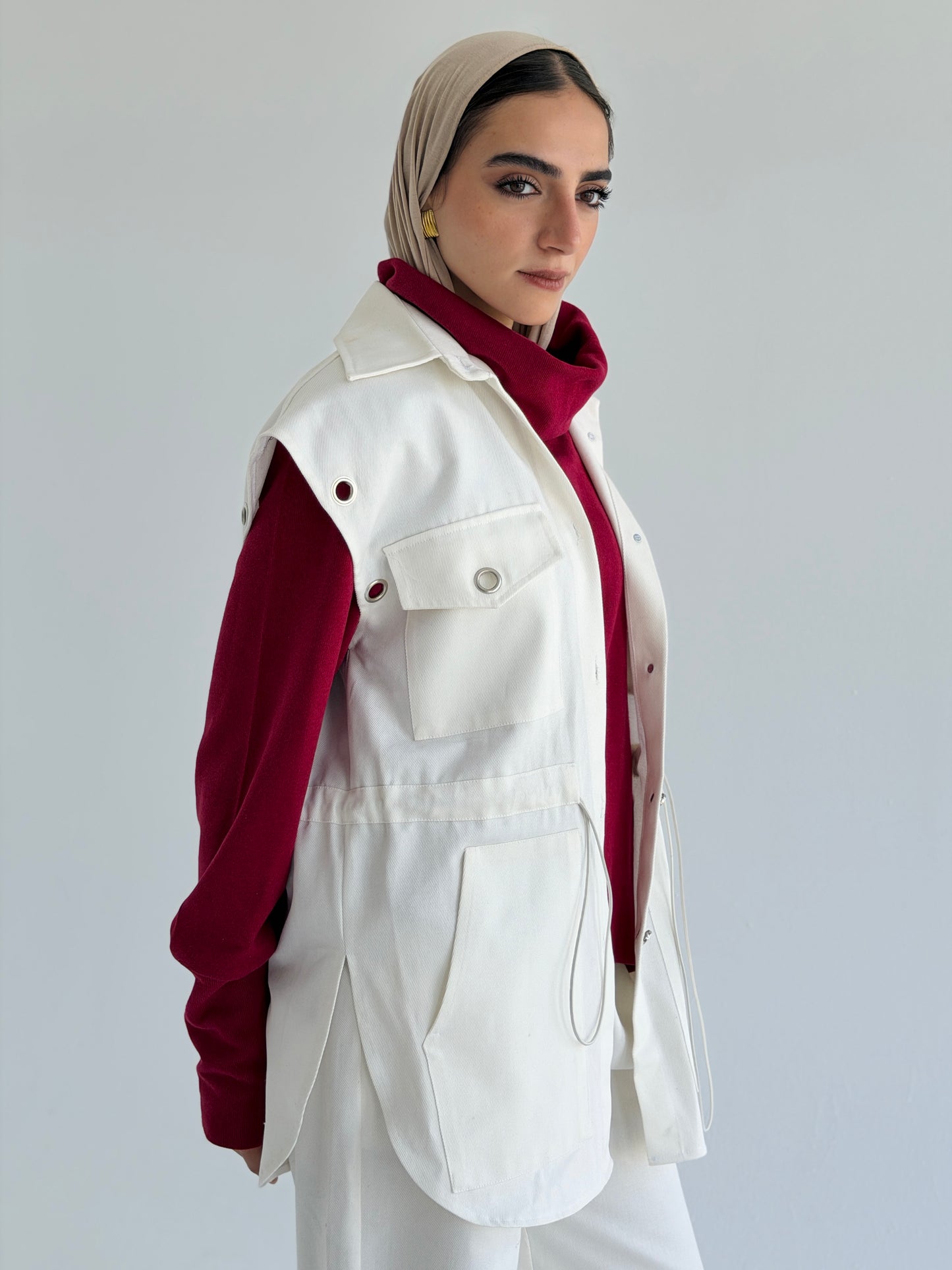 Gabardine vest - Off-white