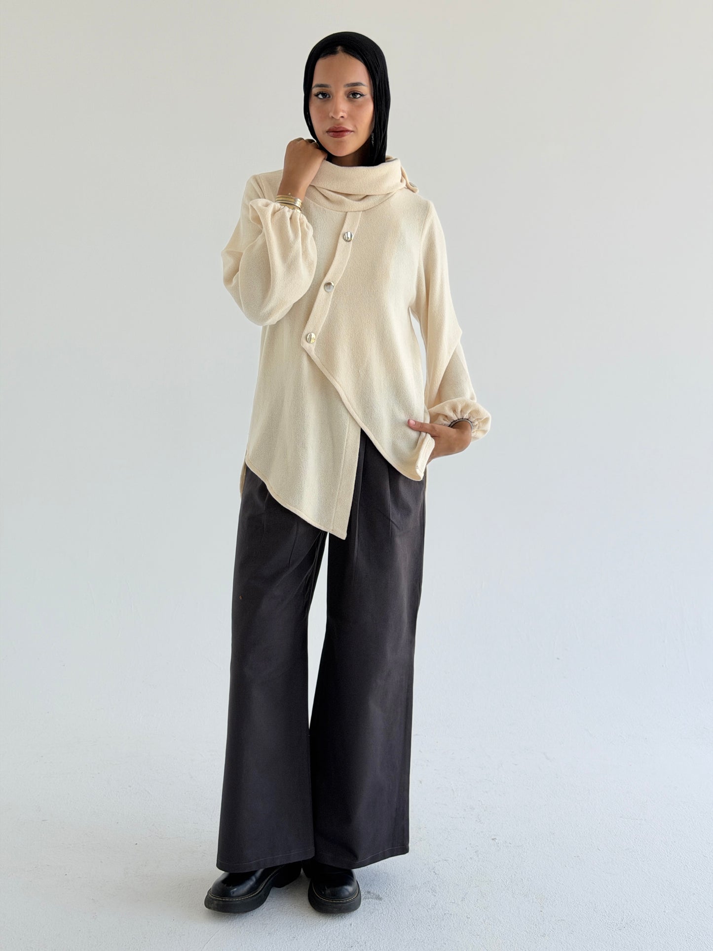 Wide Leg Pants - Gray