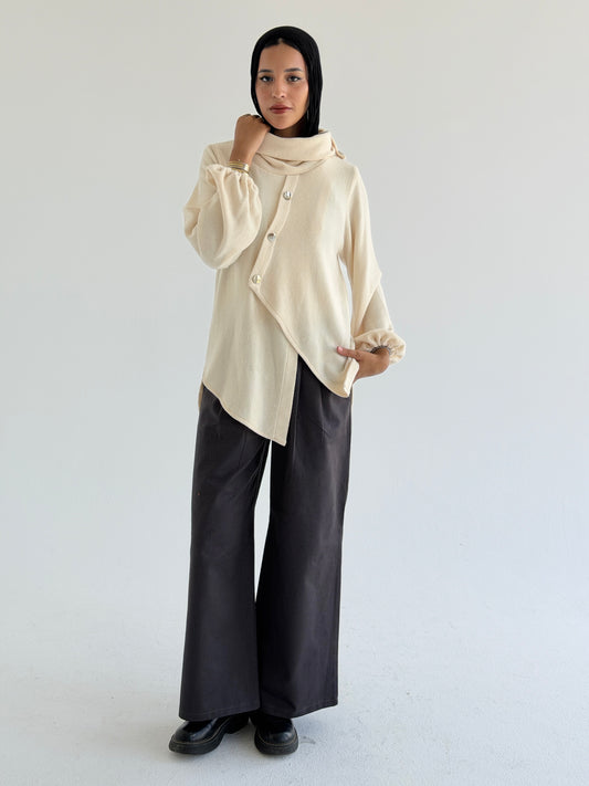 Wide Leg Pants - Gray