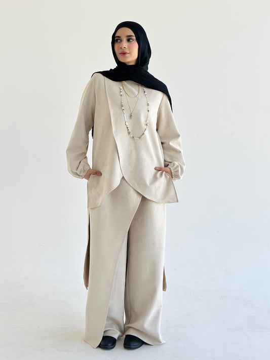 Wrap Blouse - Beige