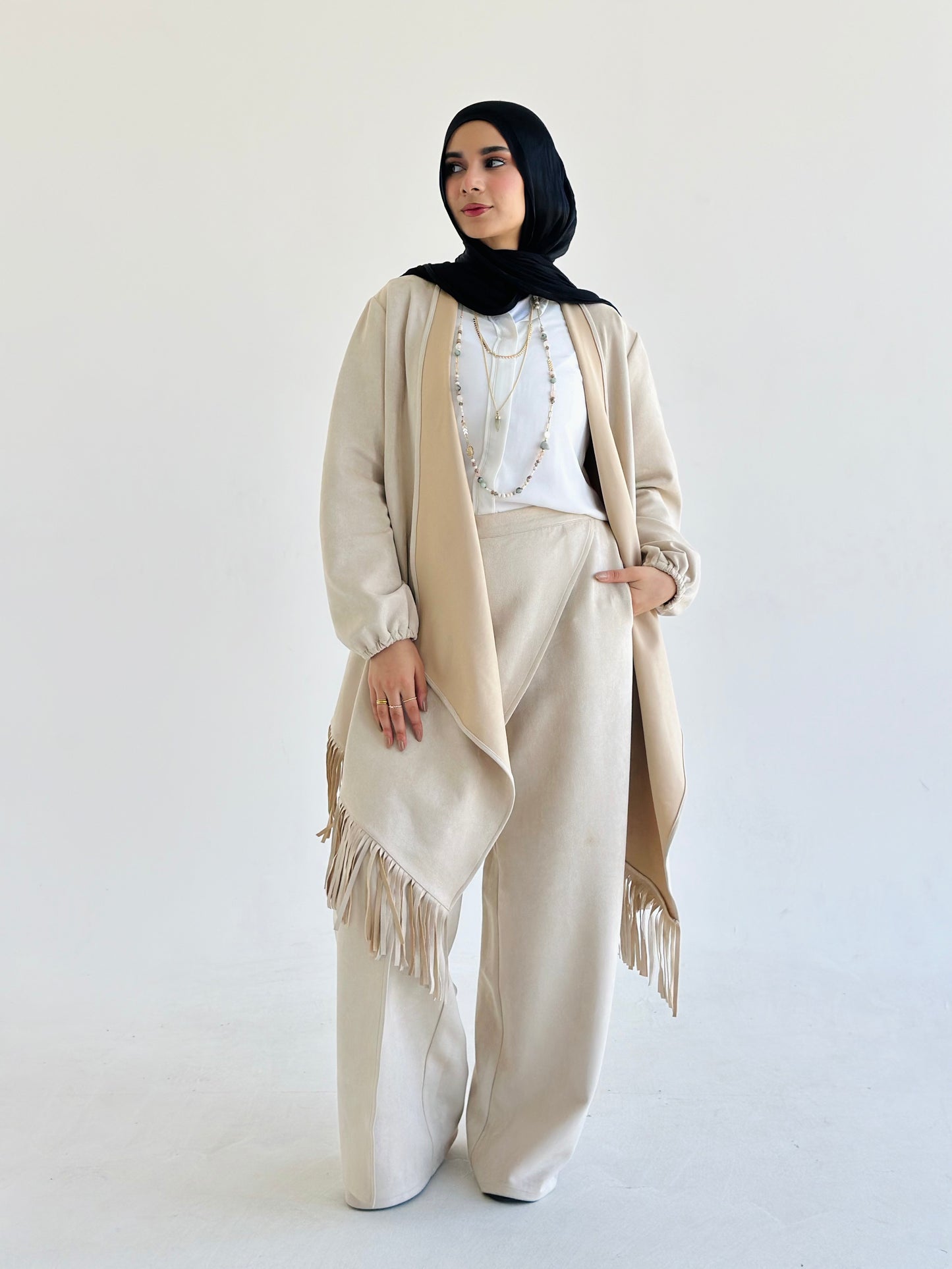 Fringes Cardigan - Beige