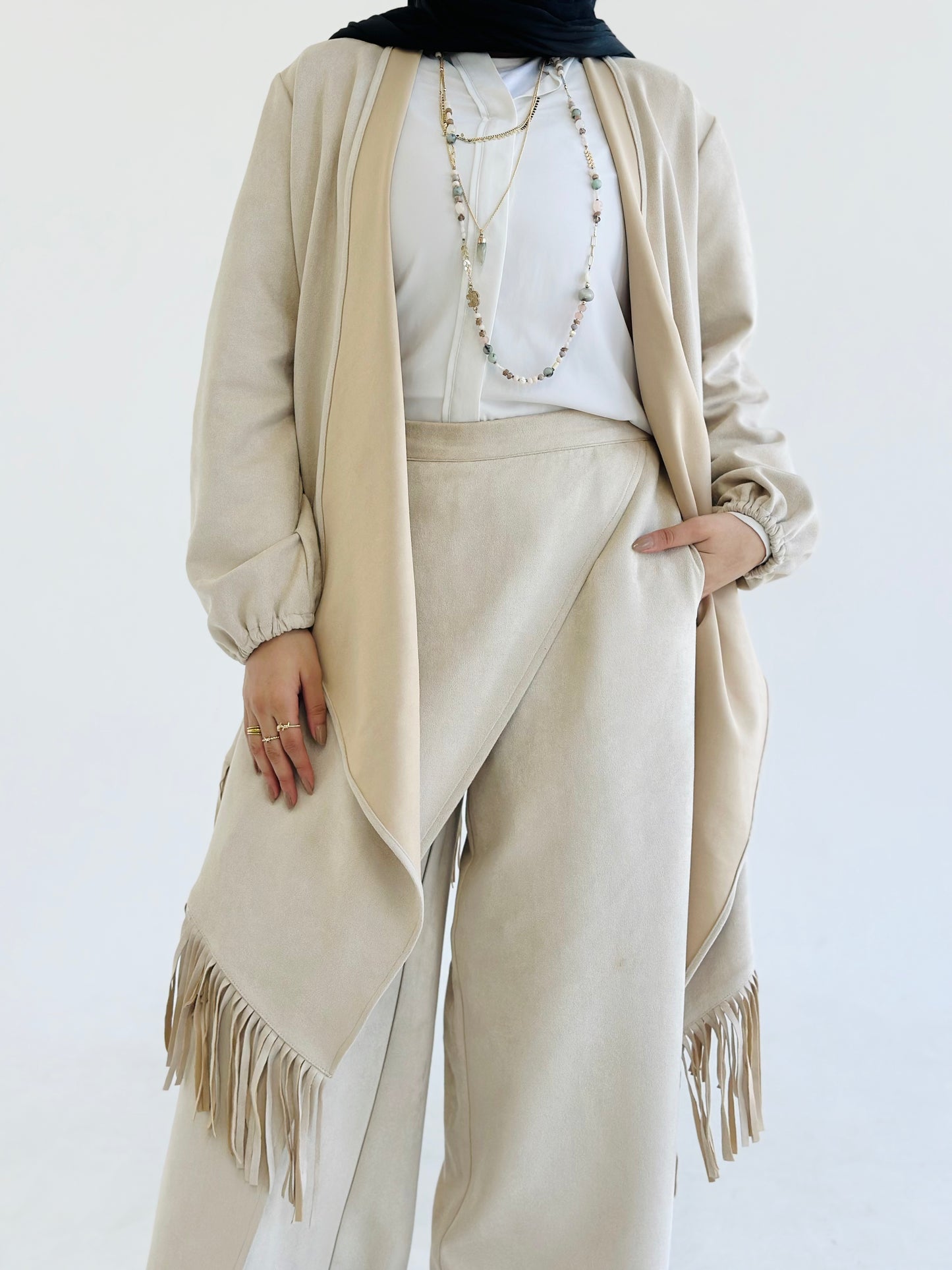 Fringes Cardigan - Beige