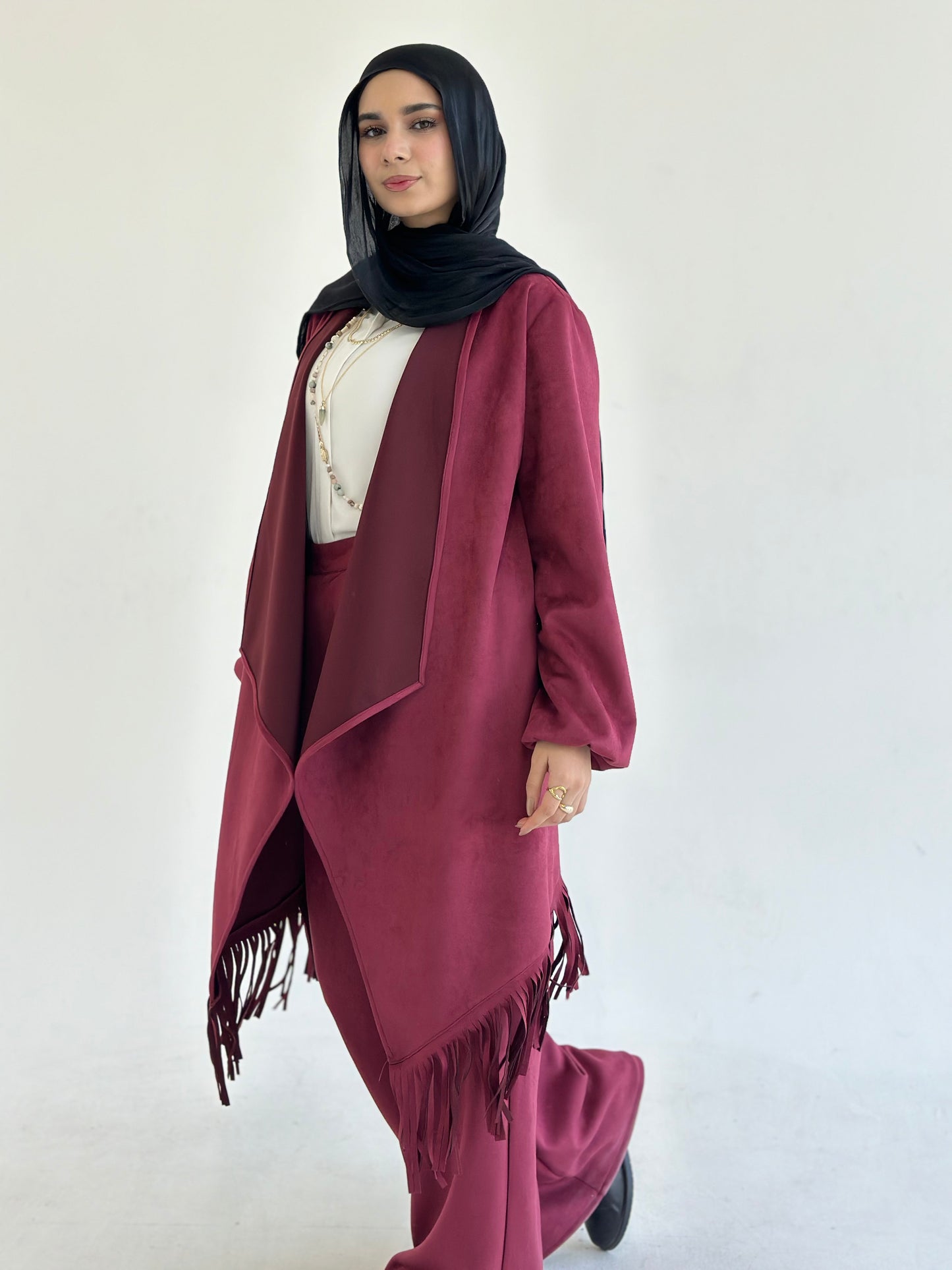 Fringes Cardigan - Burgandy