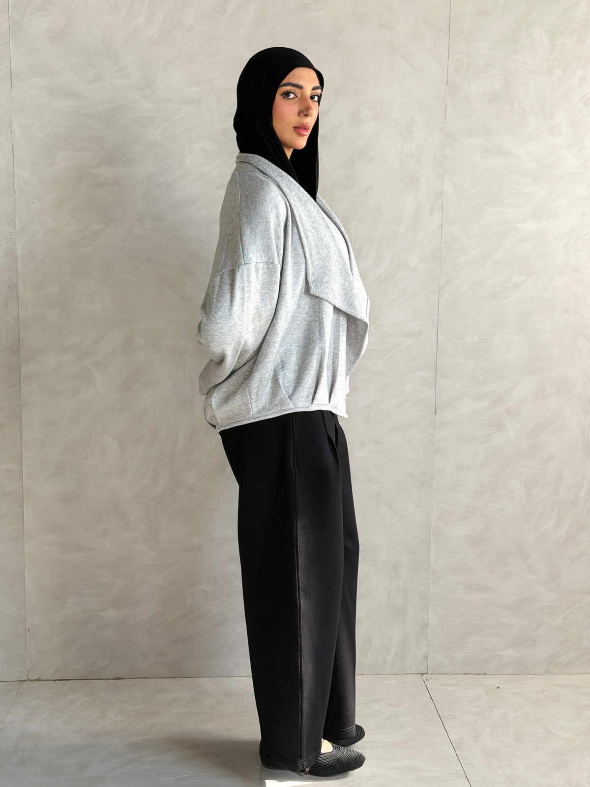 Balloon Knit Cardigan - Gray