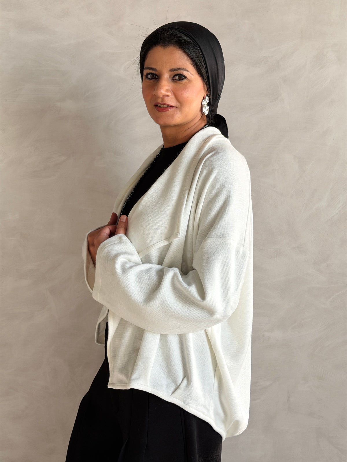 Balloon Knit Cardigan - OffWhite