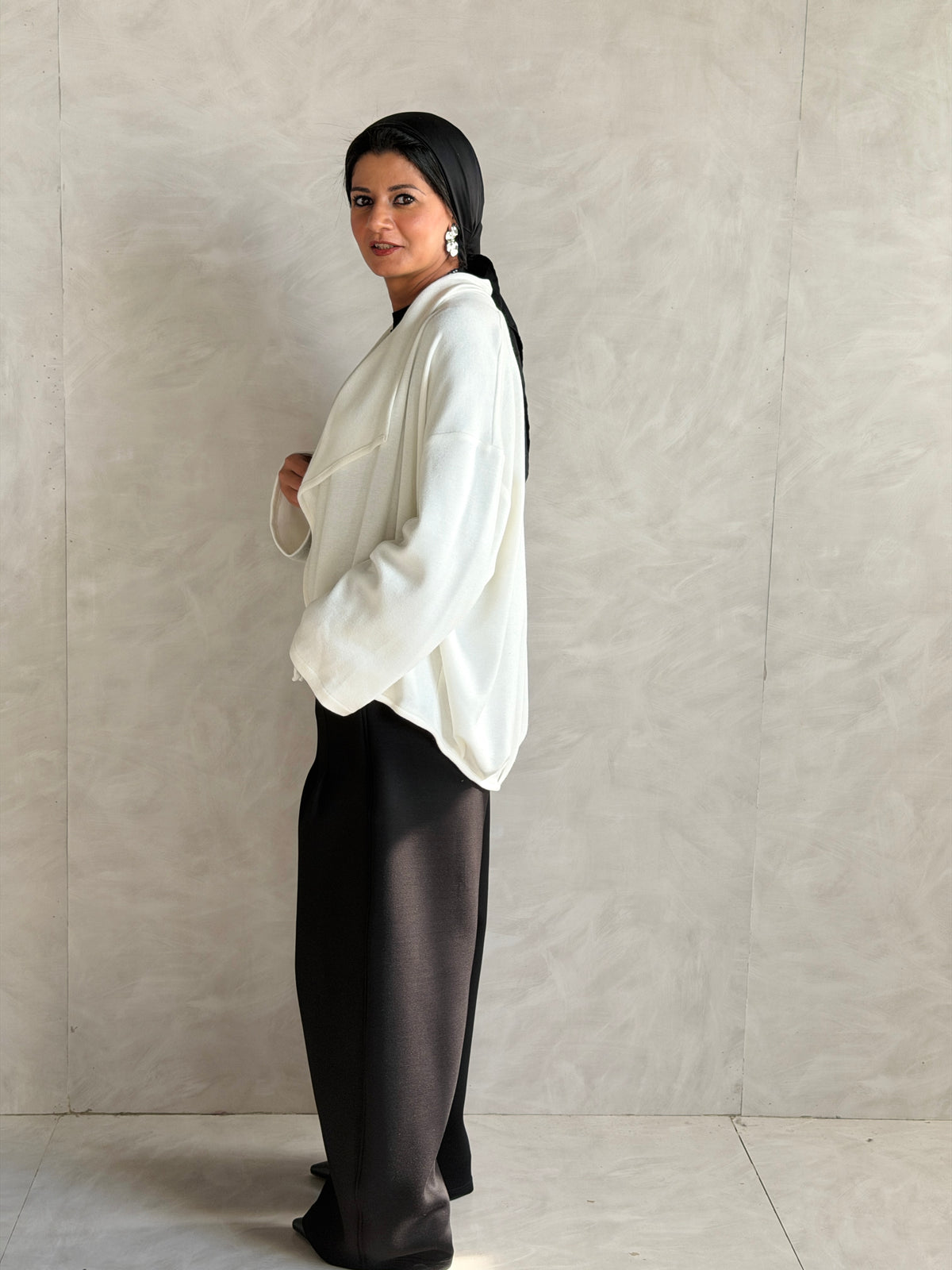 Balloon Knit Cardigan - OffWhite
