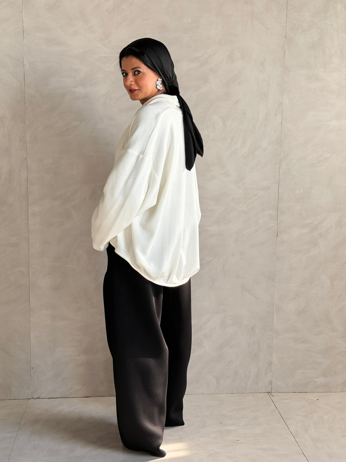 Balloon Knit Cardigan - OffWhite