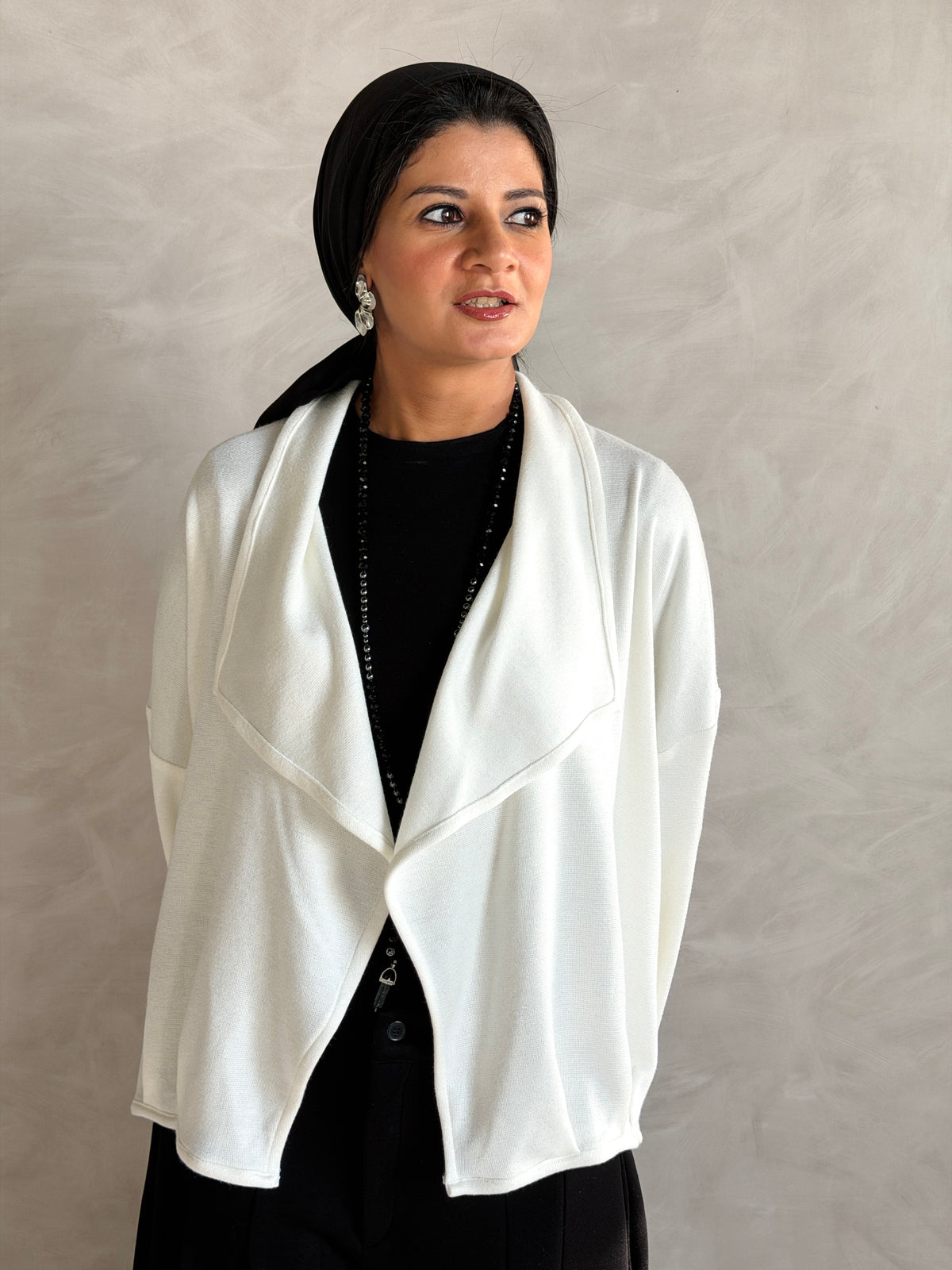 Balloon Knit Cardigan - OffWhite