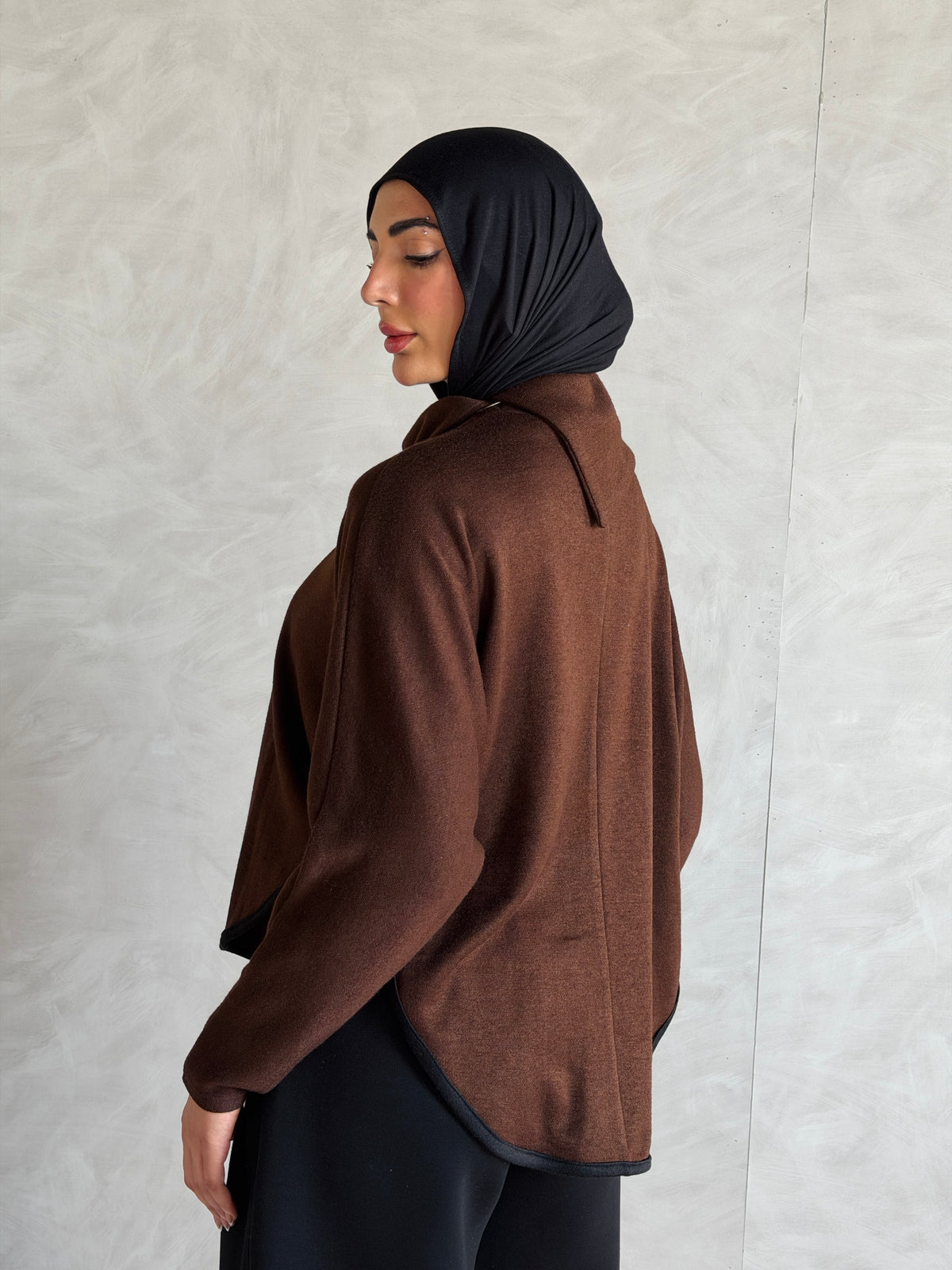 Asymmetric knit Top - Brown