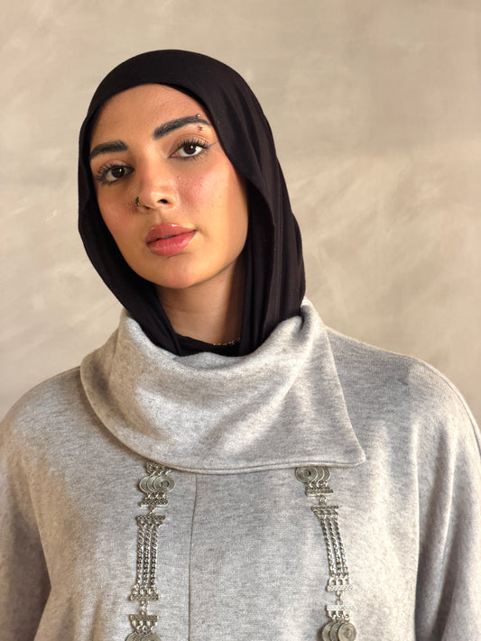 Asymmetric knit Top - Gray