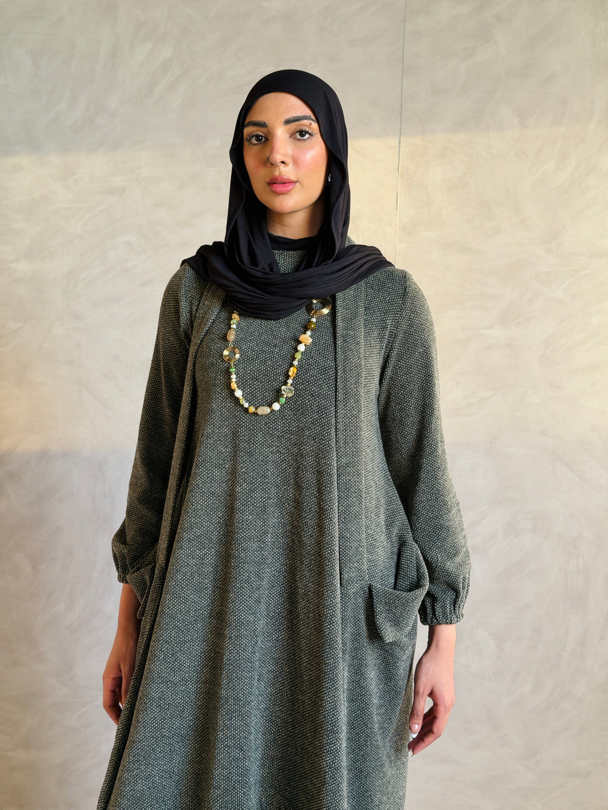 Balloon Dress - Olive
