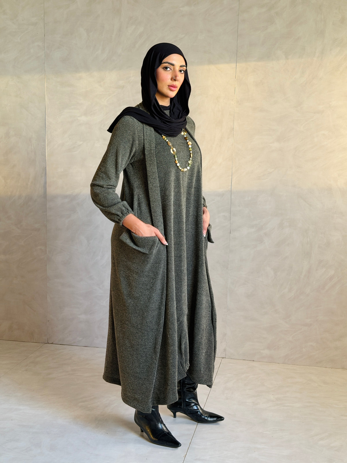 Balloon Dress - Olive