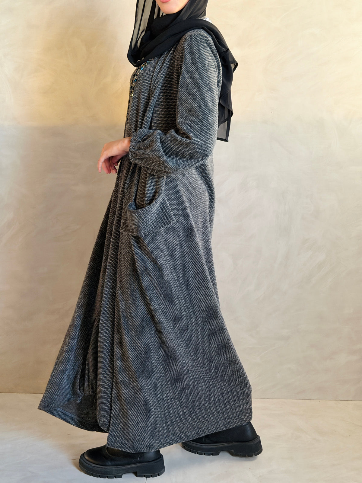 Balloon Dress - Gray