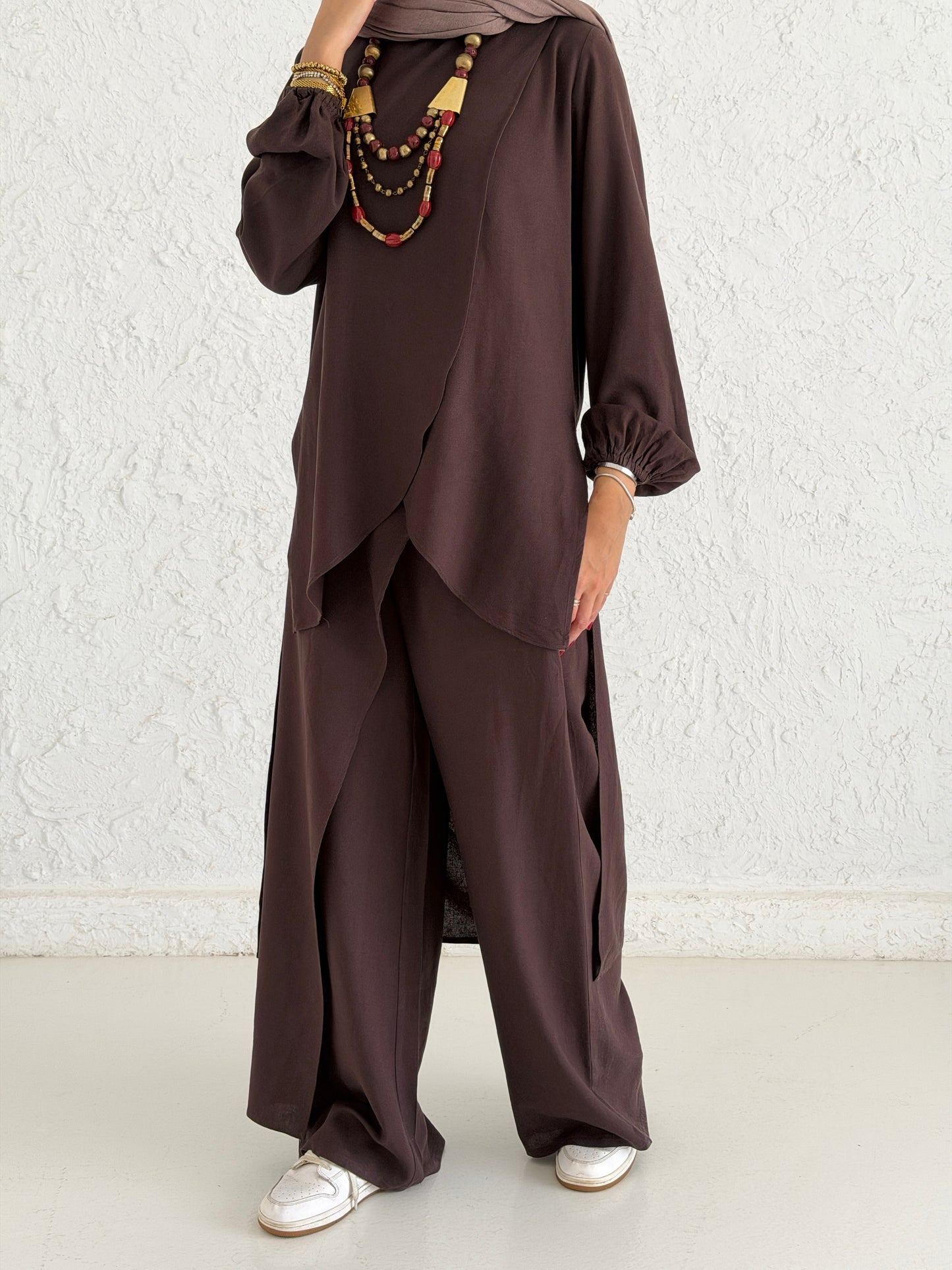 Linen Wrap Set - Brown
