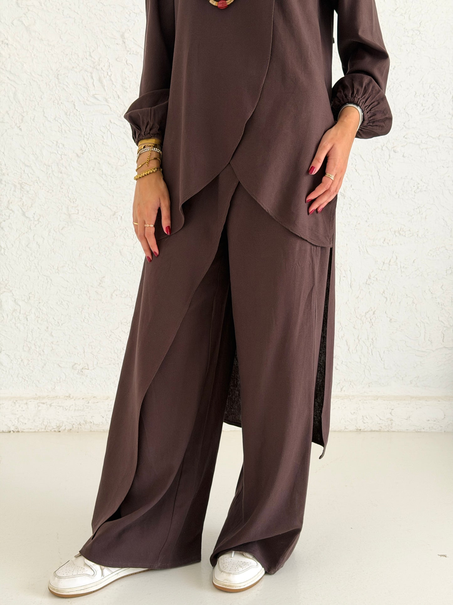 Linen Wrap Set - Brown