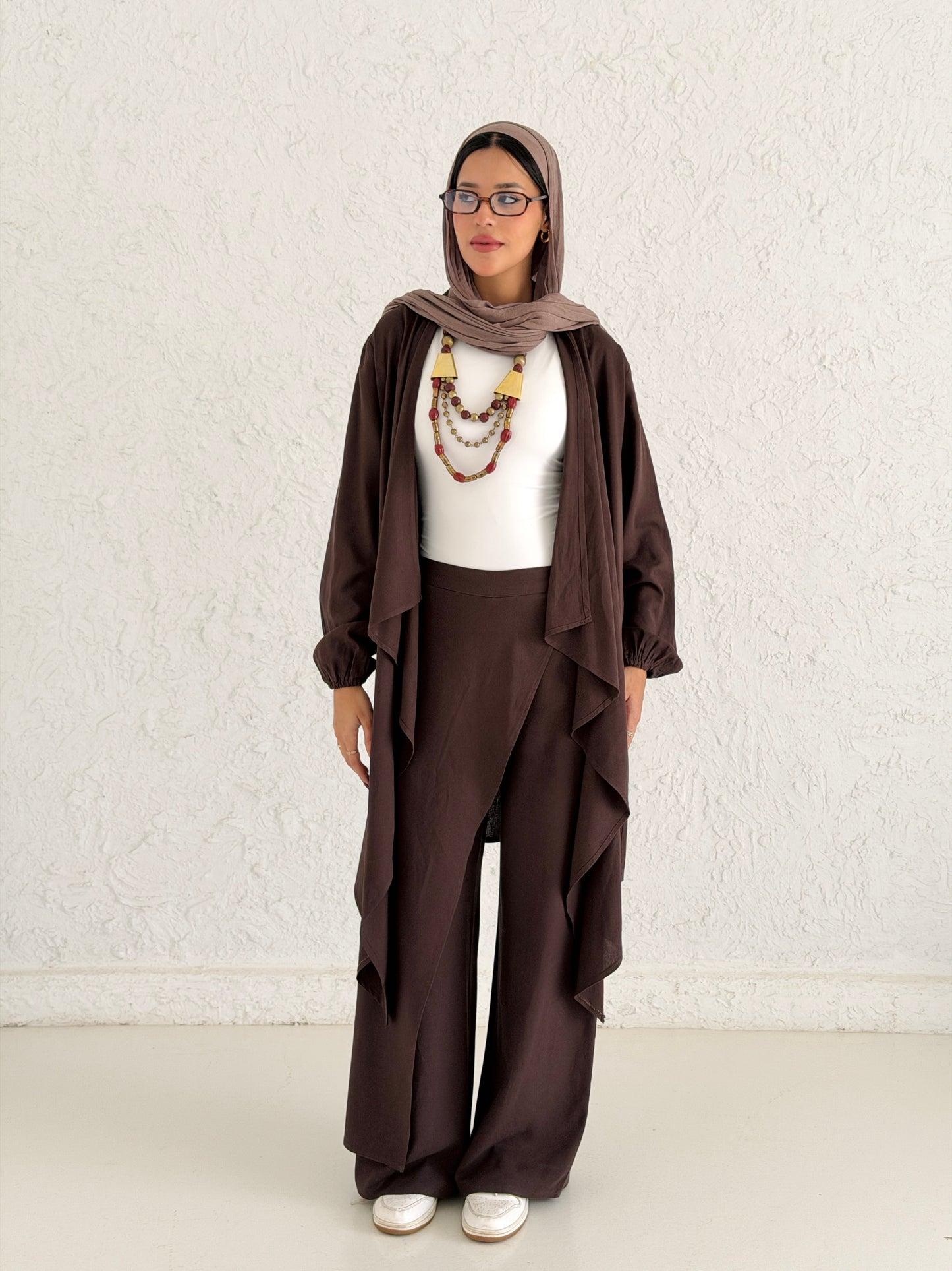 Linen Flowy Set - Brown